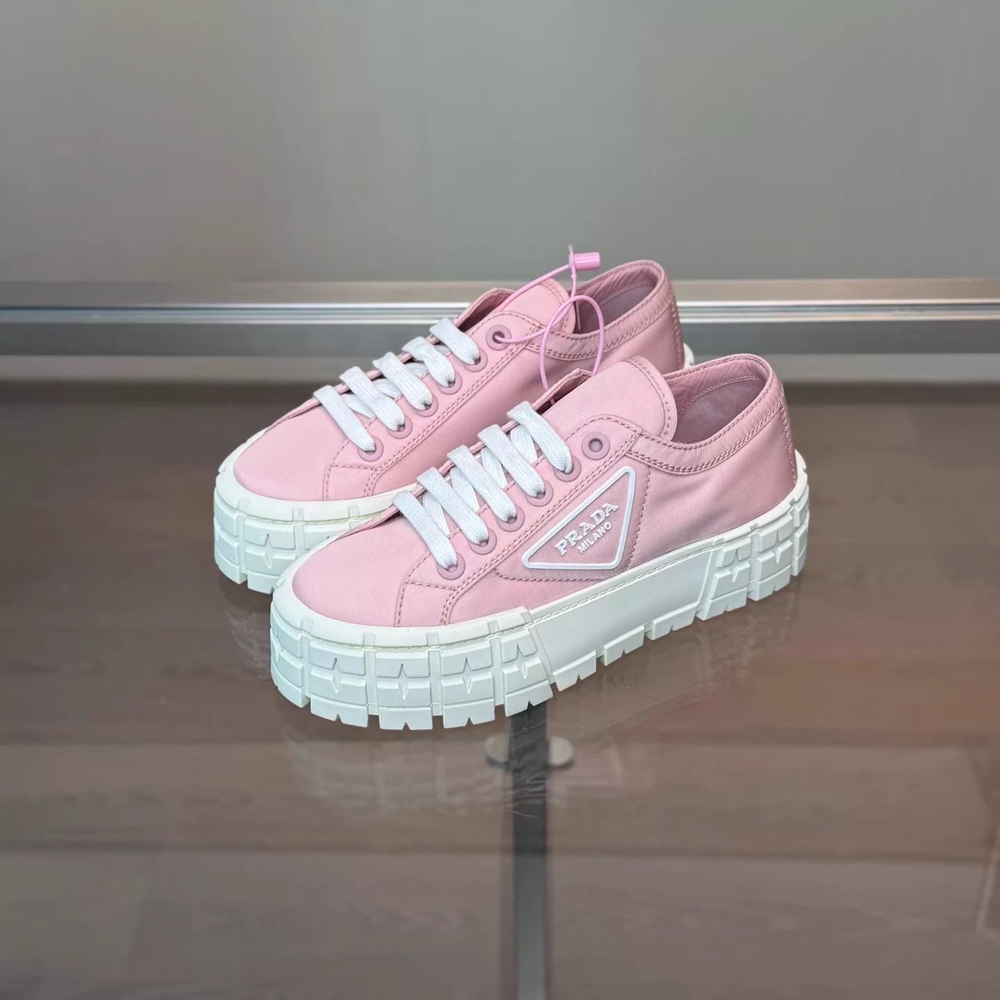 Prada Prada Triangle Pink Nylon Platform Cracker Wmns 36 Size US 5.5 / IT 35.5 - 1 Thumbnail
