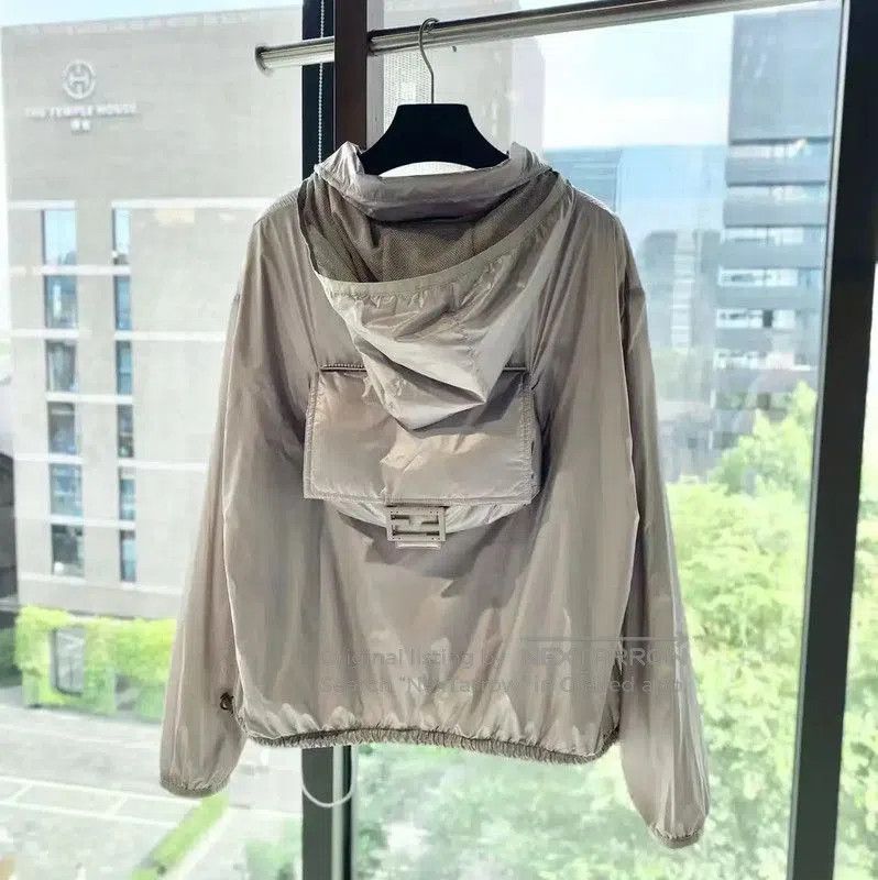 Fendi Fendi Champagne Nylon Women's Jacket . Size L / US 10 / IT 46 - 2 Thumbnail