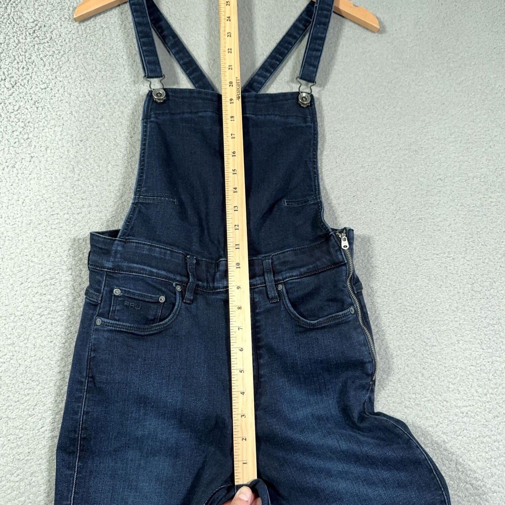 G-Star G-Star 3301 HW Skinny Overalls Womens Medium Blue Denim Bibs Dungarees Jeans Size 32" / US 10 / IT 46 - 7 Thumbnail