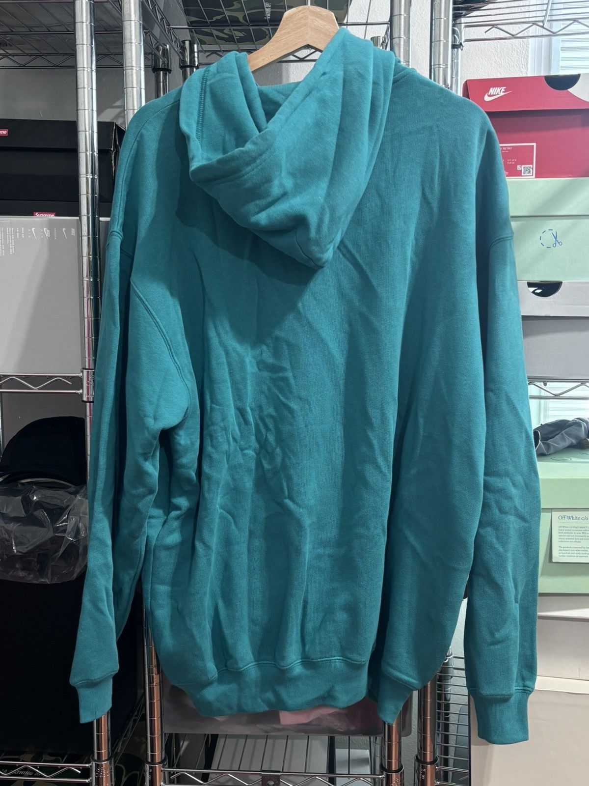 Balenciaga Balenciaga Teal Logo Hoodie Size US XS / EU 42 / 0 - 5 Thumbnail