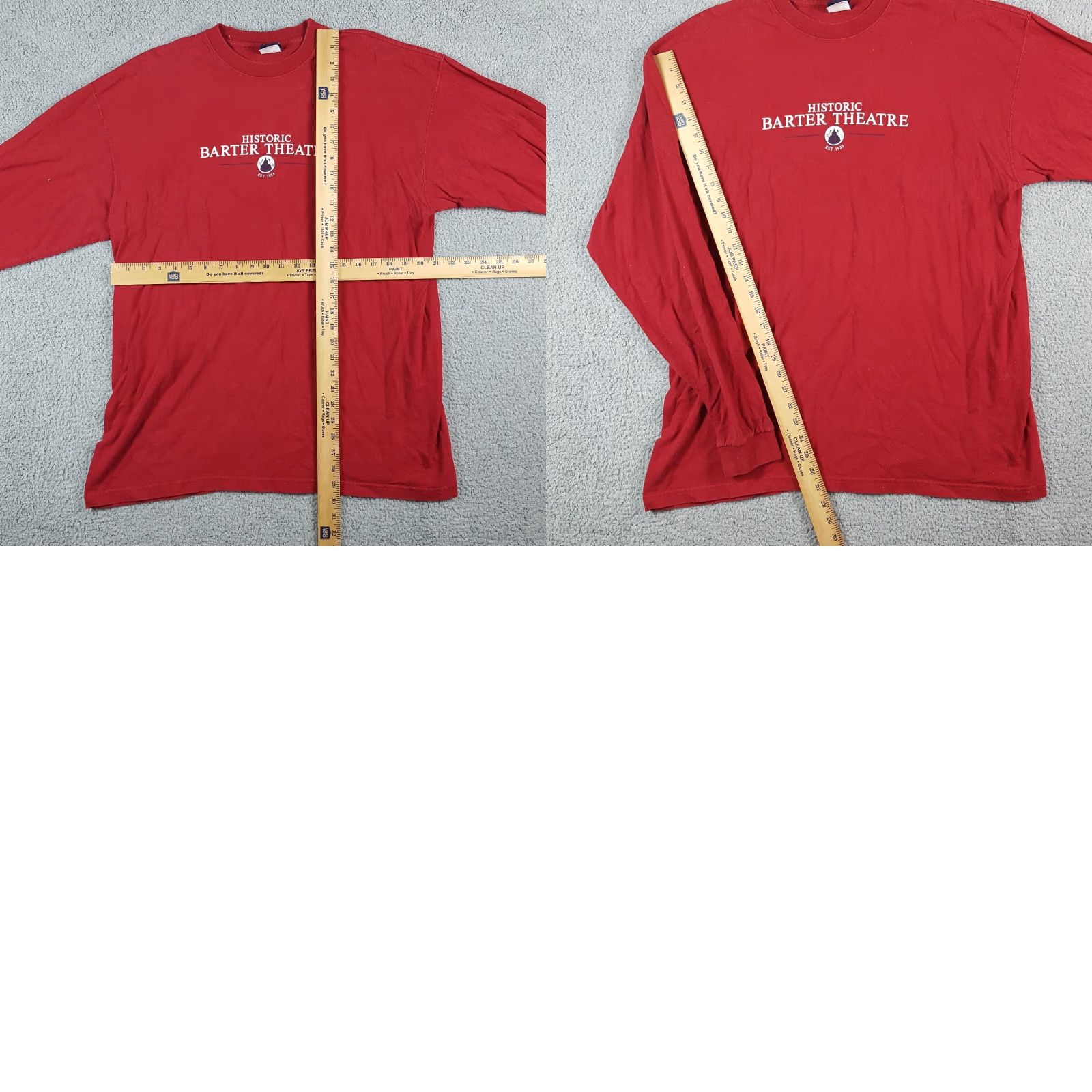 Vintage VINTAGE CDX Barter Theatre T-Shirt XL Red Long Sleeve 90s Opera Acting Broadway Mens Size US XL / EU 56 / 4 - 8 Thumbnail