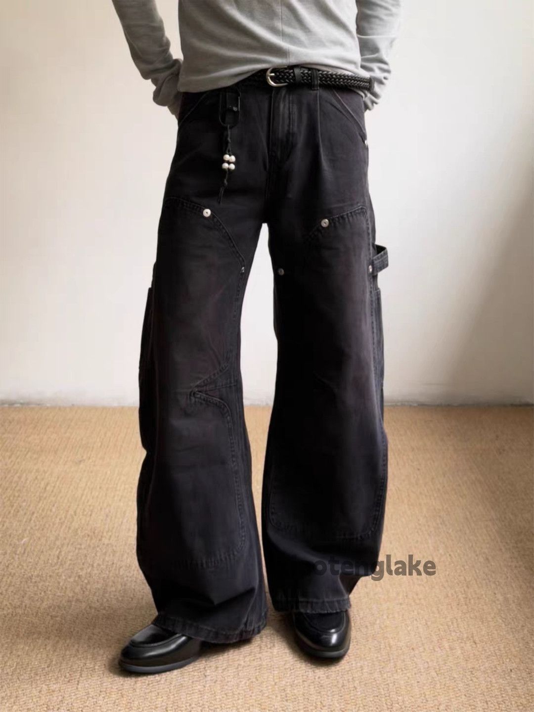 Vintage zx vintage wide Leg loose baggy carpenter cargo pants Size US 33 - 1 Thumbnail