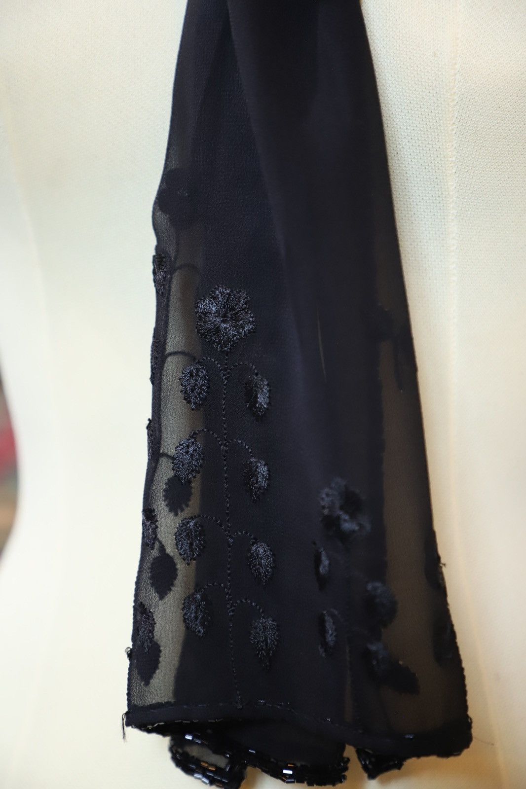Japanese Brand × Vintage Black Chiffon Scarf long black scarf stole Size ONE SIZE - 7 Thumbnail