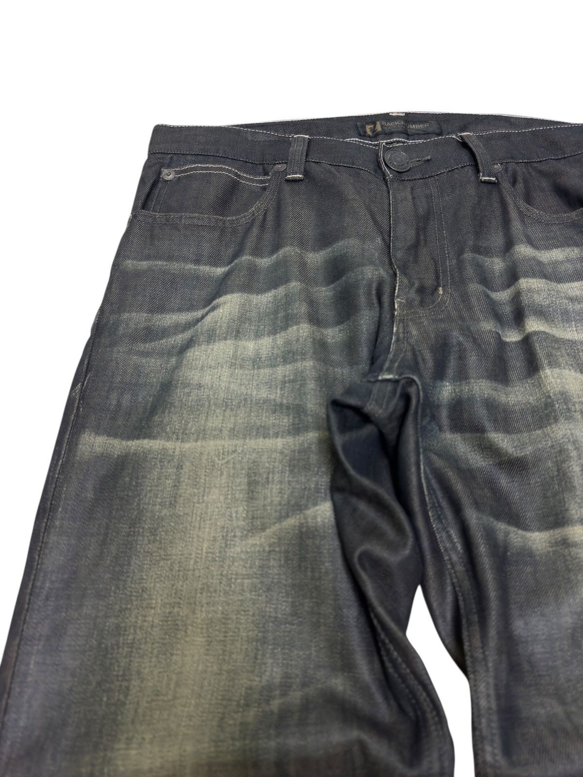 Hysteric Glamour Vintage Back Number Black Coated Waxed Claw Mark Jeans Size US 34 / EU 50 - 4 Thumbnail