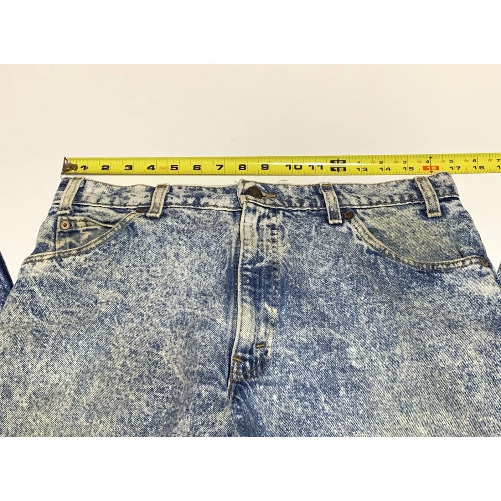 Levi's VINTAGE Levi's 550 Orange Tab Acid Wash Jeans 33x33 USA Made 1980s Denim Punk Mens Size US 33 - 3 Thumbnail