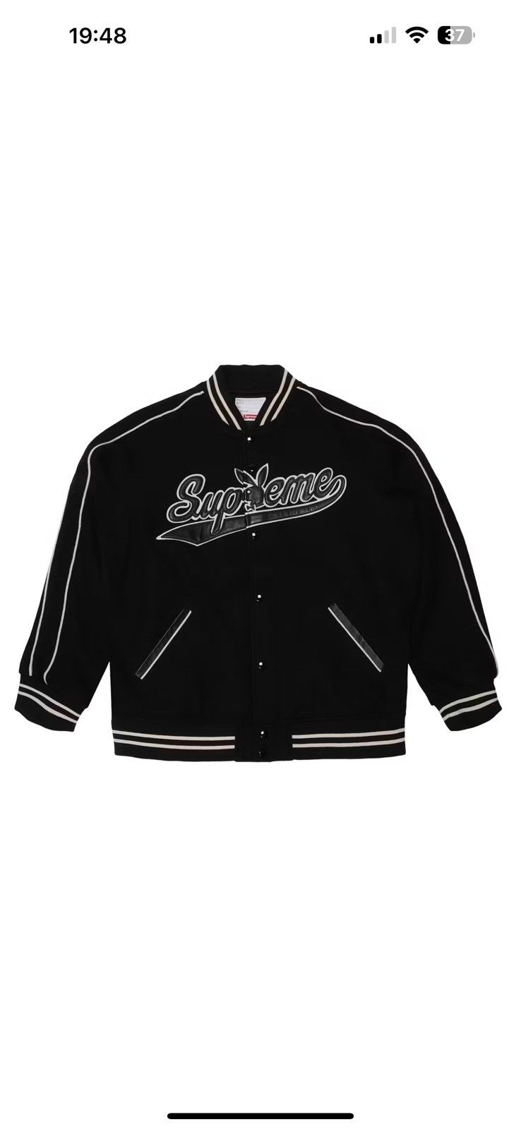 Playboy × Supreme FW17 Supreme Playboy Wool Varsity Jacket Size US L / EU 52-54 / 3 - 7 Thumbnail