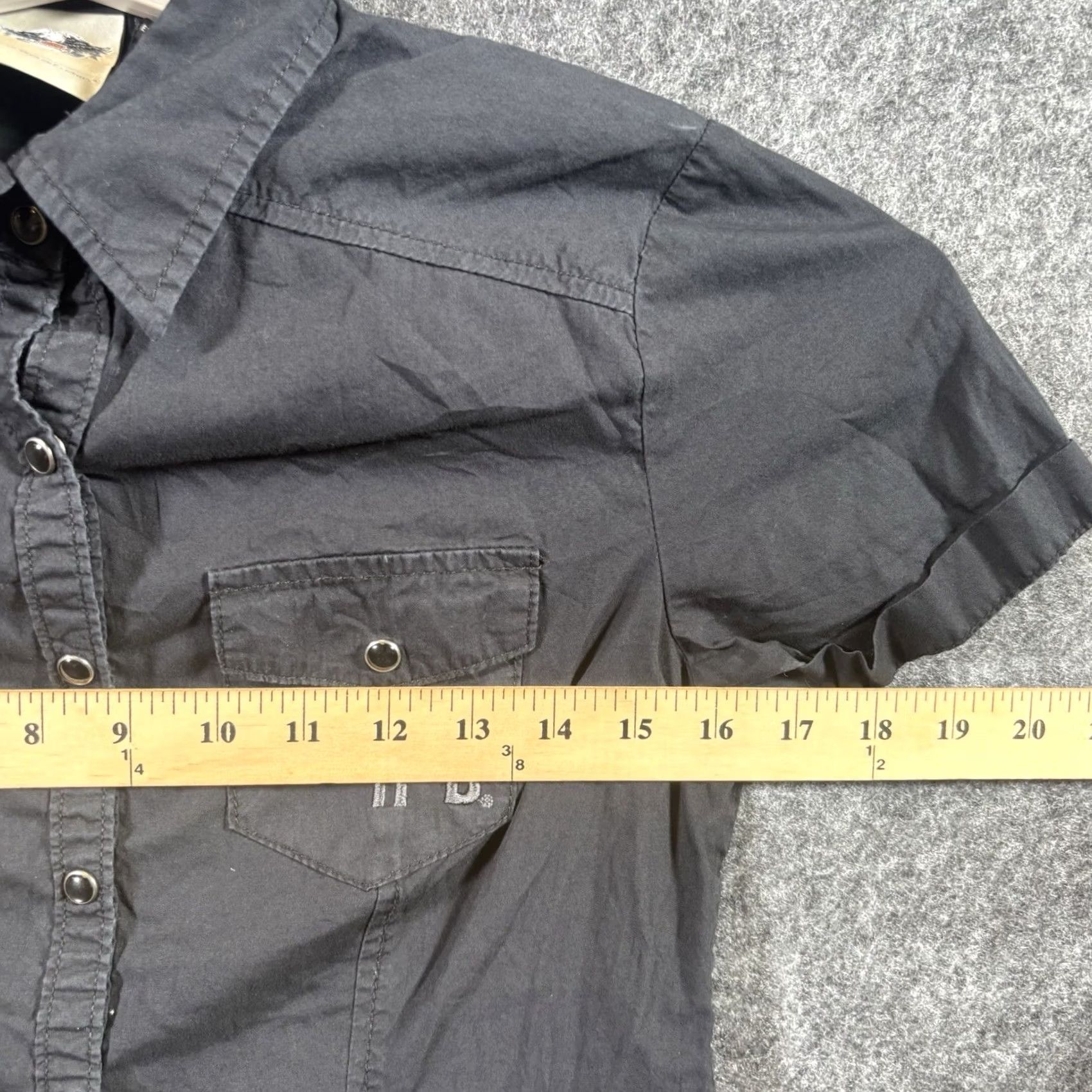 Harley Davidson Harley-Davidson Women's Black Biker Button-Up Shirt Size S Long Sleeve Size S / US 4 / IT 40 - 2 Thumbnail
