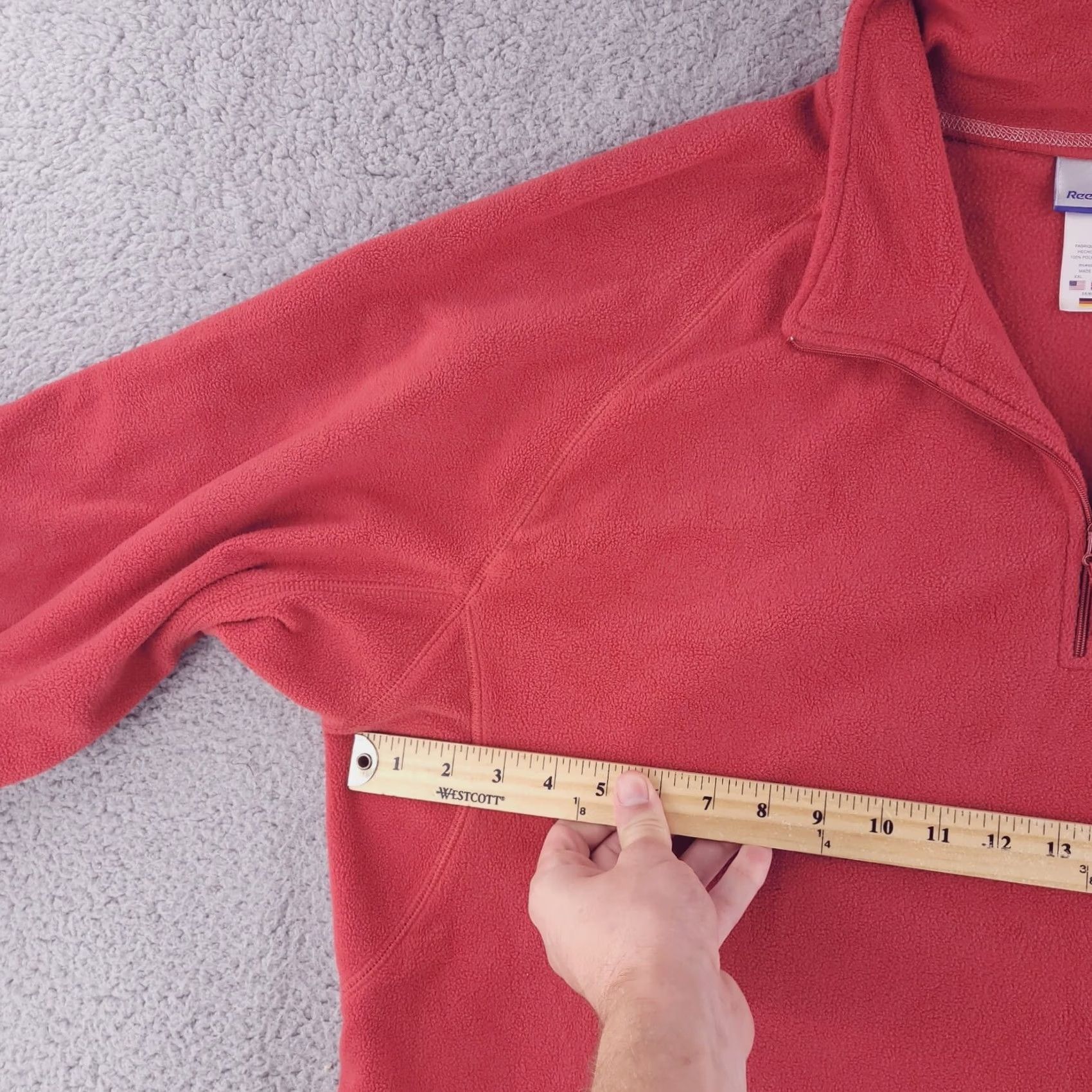 Reebok Reebok Sweater Mens 2XL Red Fleece Pullover Quarter Zip Size US XXL / EU 58 / 5 - 4 Thumbnail