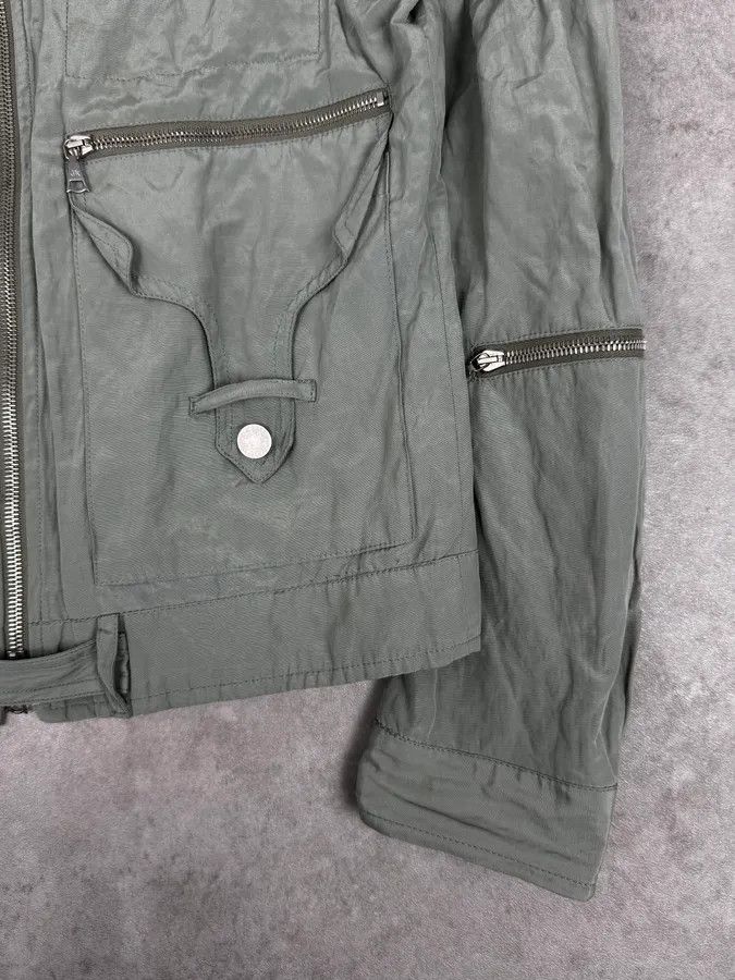 John Richmond 2000s John Richmond Faded Green Multi-Pocket Technical Light Jacket Size US S / EU 44-46 / 1 - 8 Thumbnail