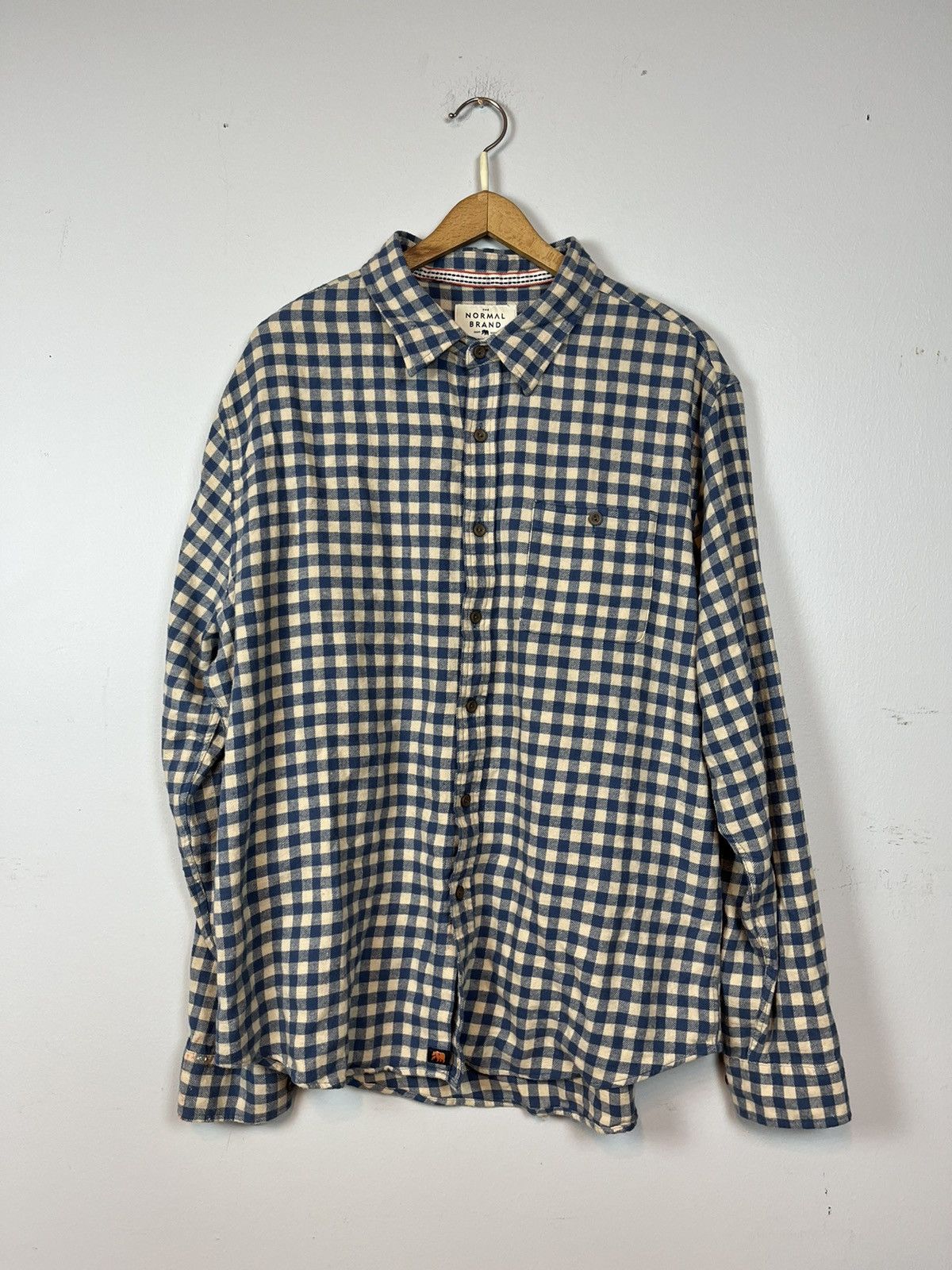 Japanese Brand The Normal Brand blue & cream Flannel Size US L / EU 52-54 / 3 - 1 Thumbnail