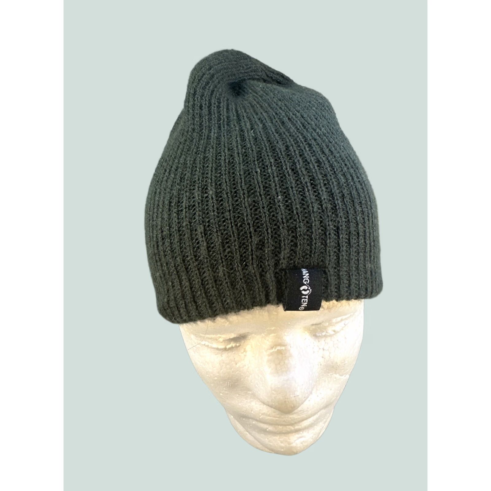 Hang Ten VINTAGE Hang Ten Beanie Olive Green Knit Hat Surf Skatewear Winter Mens Size ONE SIZE - 1 Thumbnail
