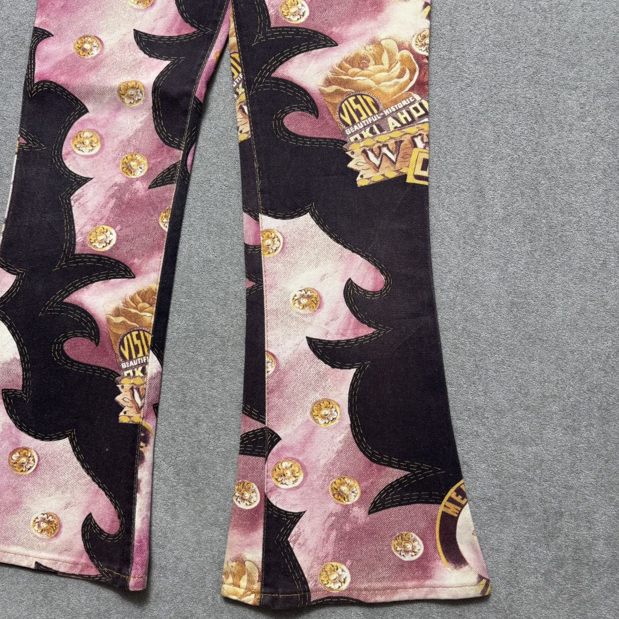 Beauty Beast × Designer Kiliwatch Secuction All Over Print Flared Bootcut Jeans Size US 27 - 6 Thumbnail
