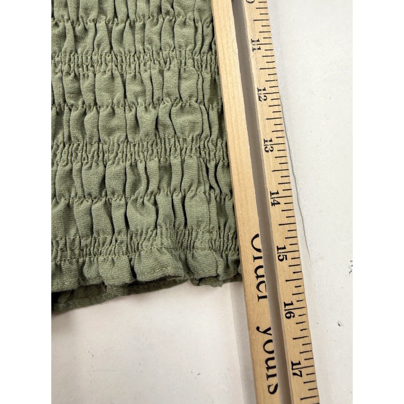 Vintage Blu Pepper Tank Womens Medium Green Smocked Tie Strap Square Neck Cami Size M / US 6-8 / IT 42-44 - 6 Thumbnail