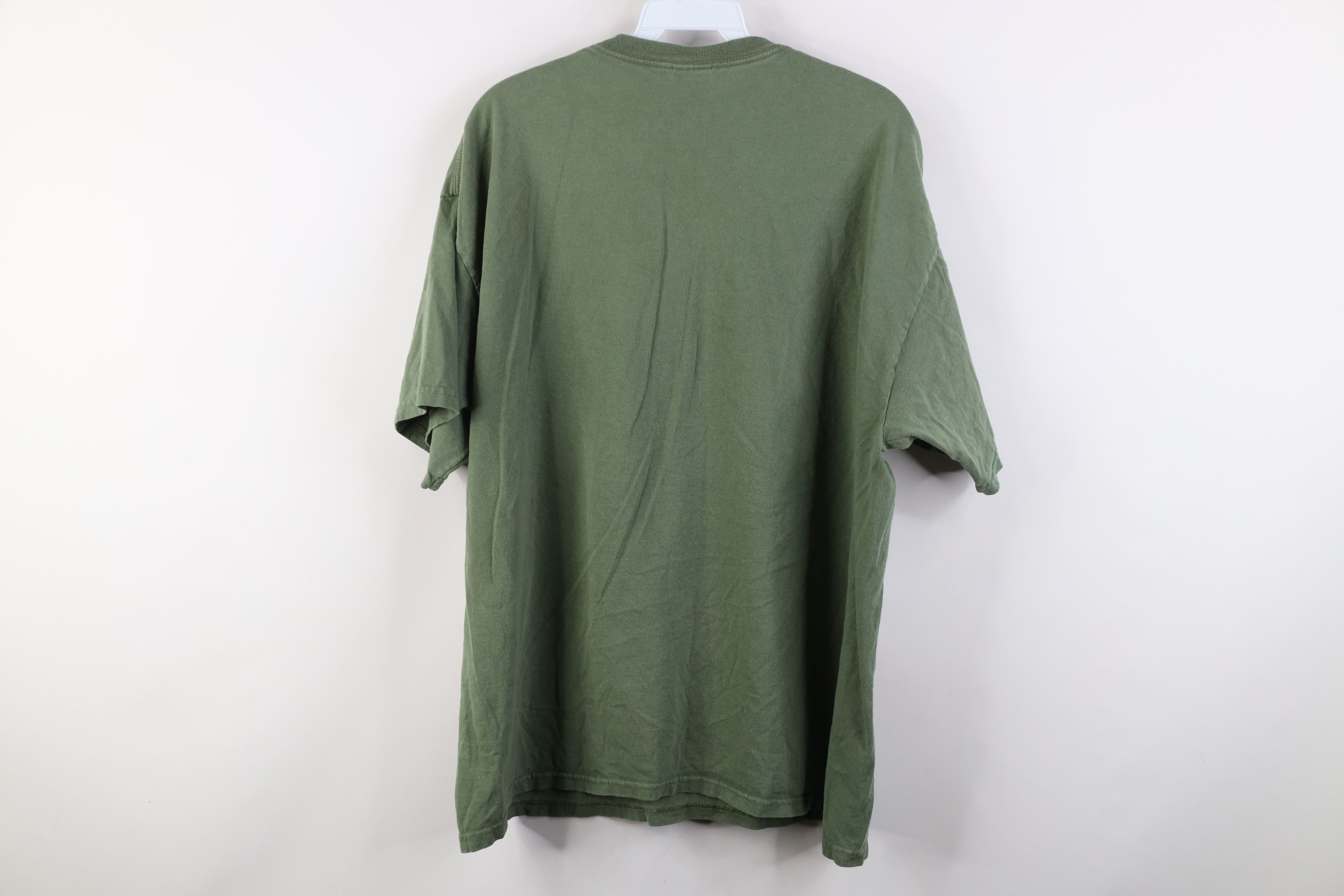 Vintage Vintage 90s Y2K Streetwear Heavy Cotton T-Shirt Army Green Size US XL / EU 56 / 4 - 8 Thumbnail