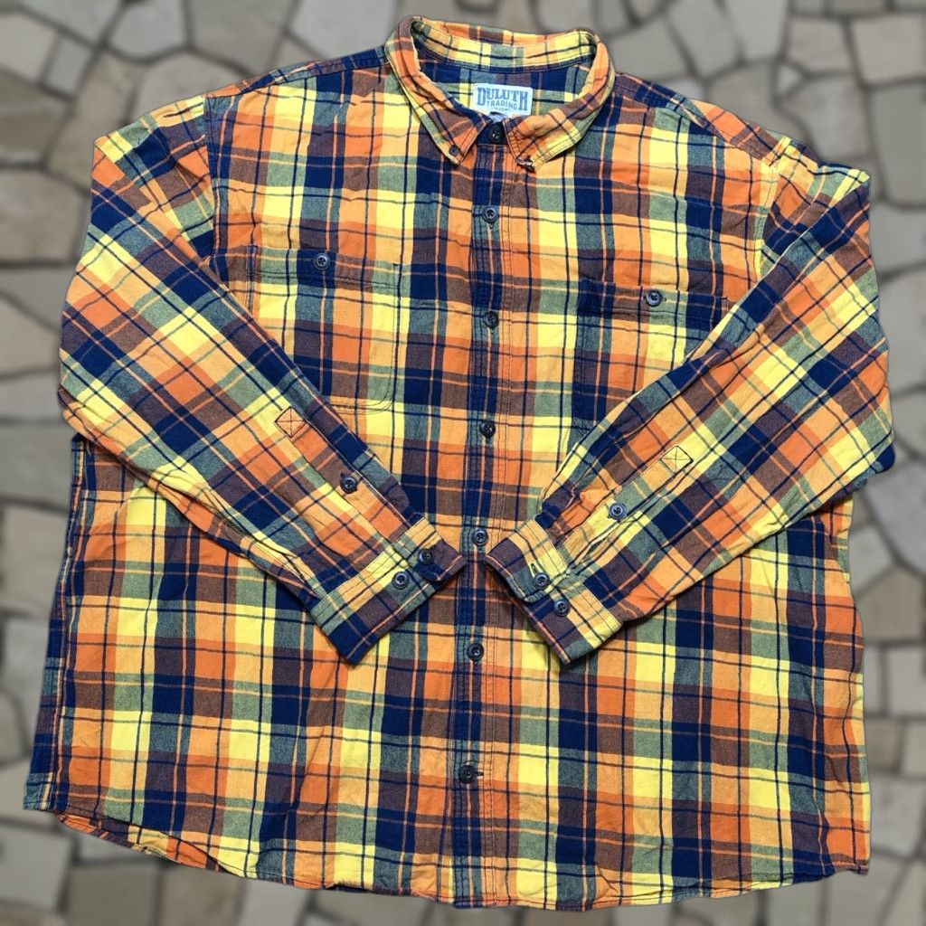Vintage Duluth Mens Button-Down Shirt Plaid Long Sleeve Yellow 3XL Regular Size US XXL / EU 58 / 5 - 1 Thumbnail