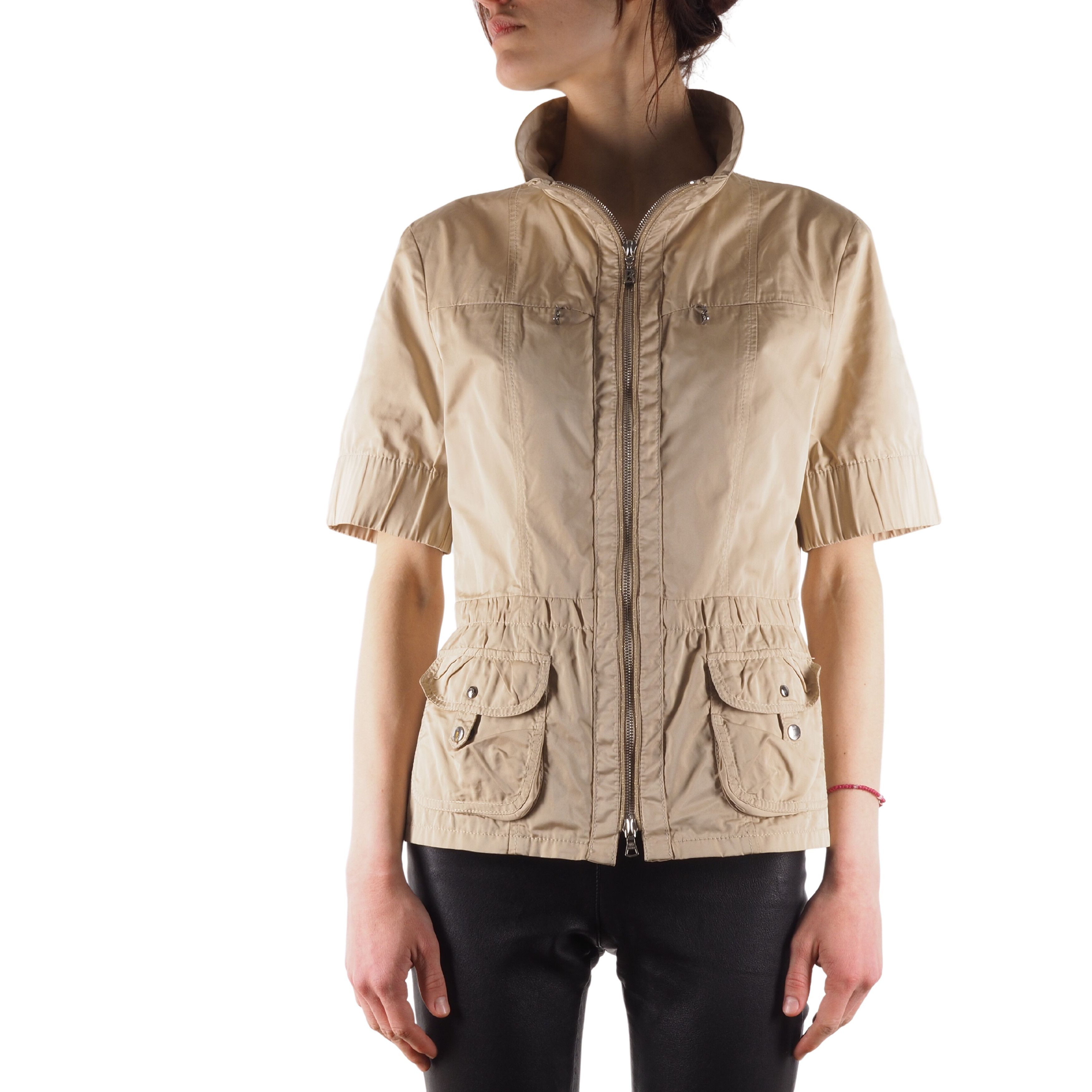 Bogner Bogner Women's Beige Short Sleeve Zip Lightweight Jacket Size M / US 6-8 / IT 42-44 - 1 Thumbnail