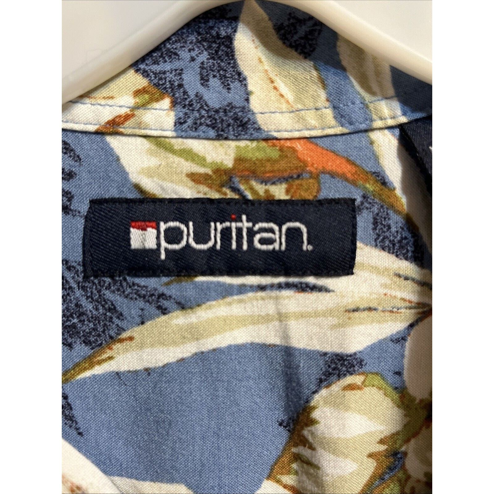 Puritan Puritan Hawaiian Shirt Size M Men's Blue SS Floral Viscose Size US M / EU 48-50 / 2 - 3 Thumbnail