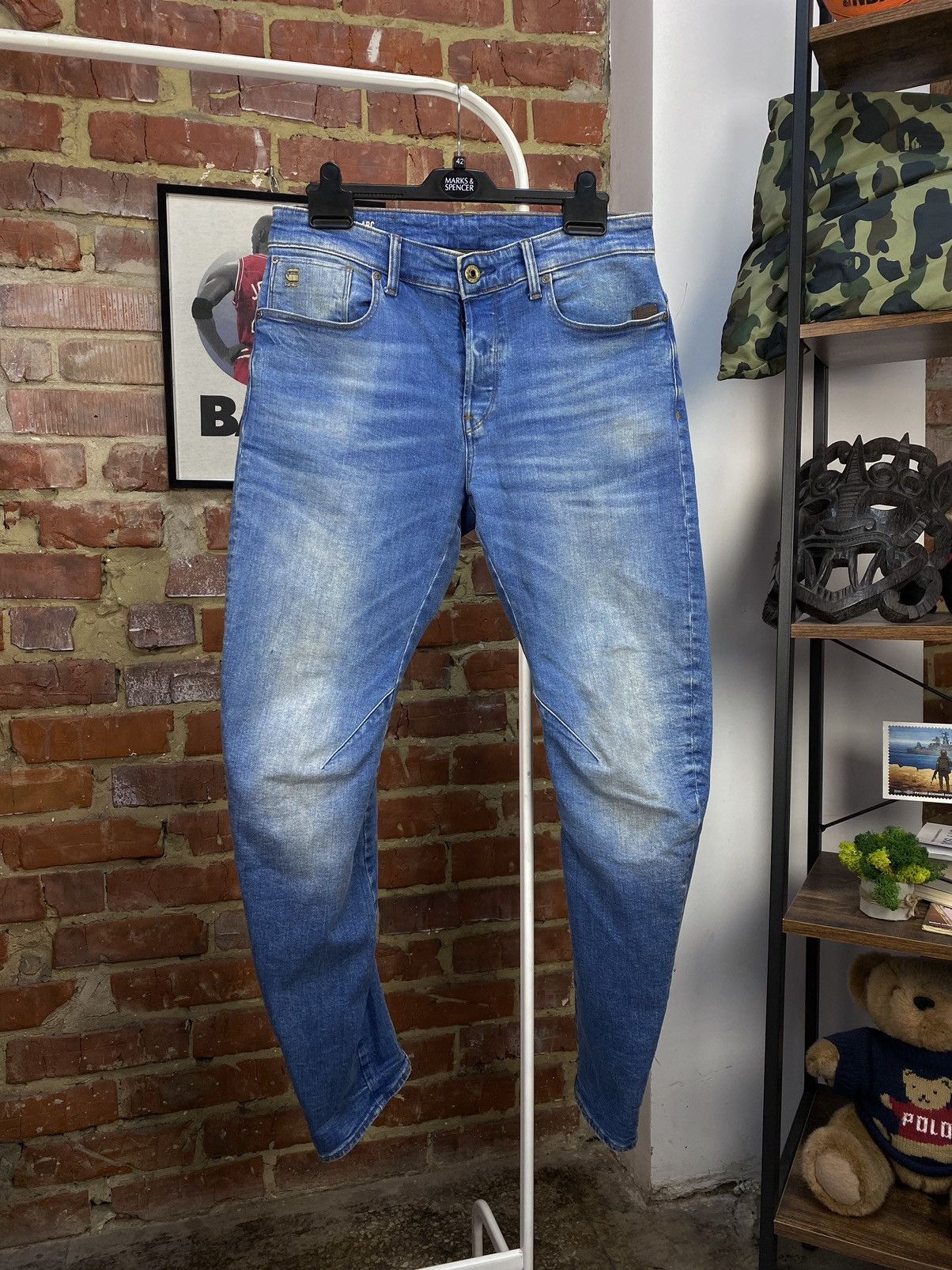 G-Star G-Star Raw Arc 3D Slim Blue Jeans Size US 31 - 3 Thumbnail