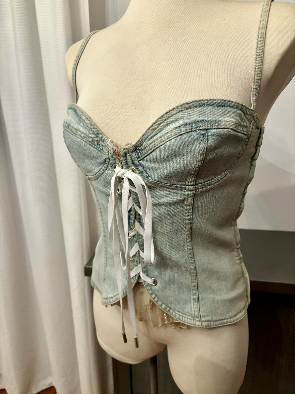 Iceberg Vintage Y2K Iceberg washed blue denim corset top Size M / US 6-8 / IT 42-44 - 1 Thumbnail