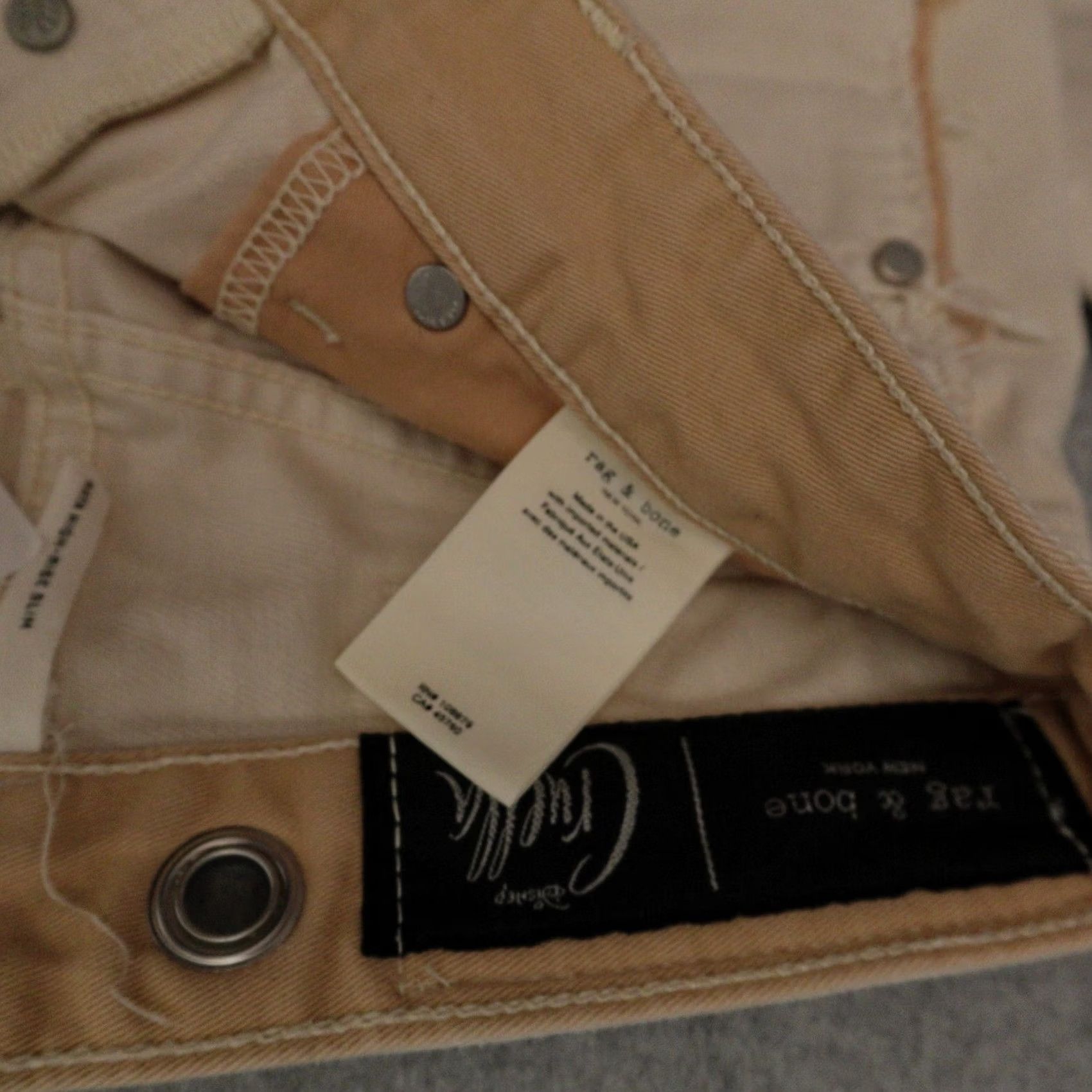 Disney Rag & Bone x Disney Cruella Jeans Womens 23 (23X26) Maya High Rise Slim Jeans Slimming Ivory 23 Womens Size 40" / US 18 - 6 Thumbnail