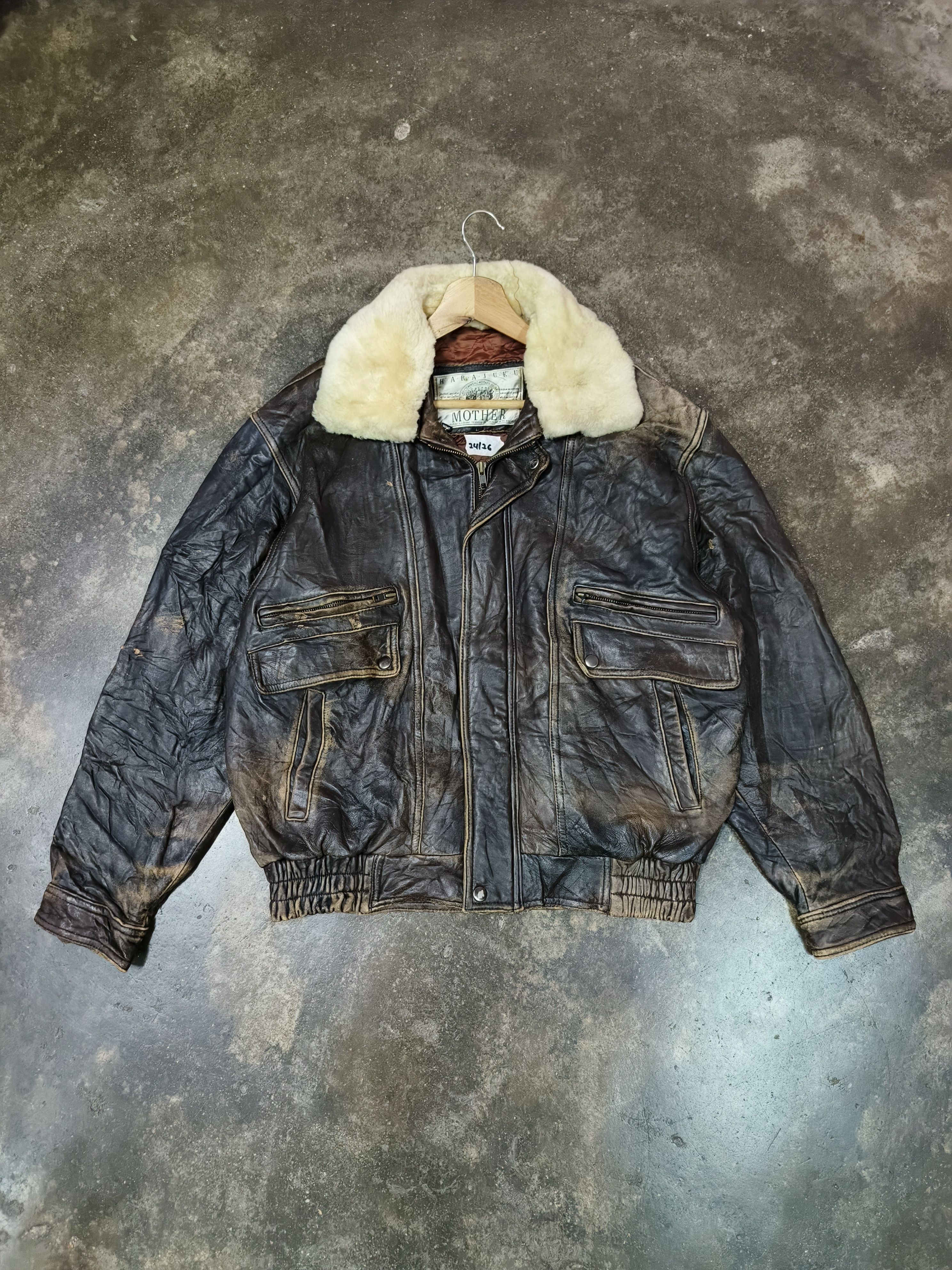 Japanese Brand DISTRESSED HARAJUKU MOTHER LAMBSKIN LEATHER JACKET Faux-fur Size US L / EU 52-54 / 3 - 1 Thumbnail