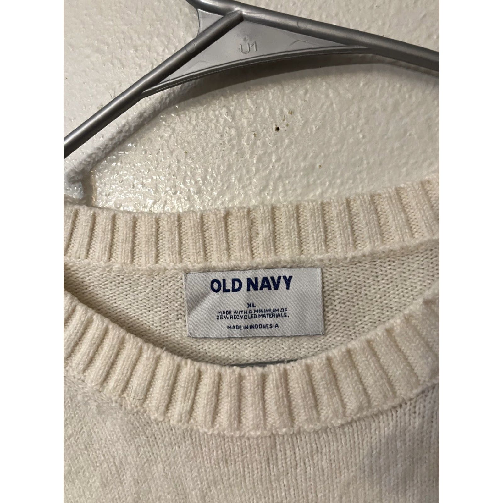 Old Navy Old Navy Women's Sweater Long Sleeve Ivory Knit Pullover XL Size Regular Size XL / US 12-14 / IT 48-50 - 2 Thumbnail