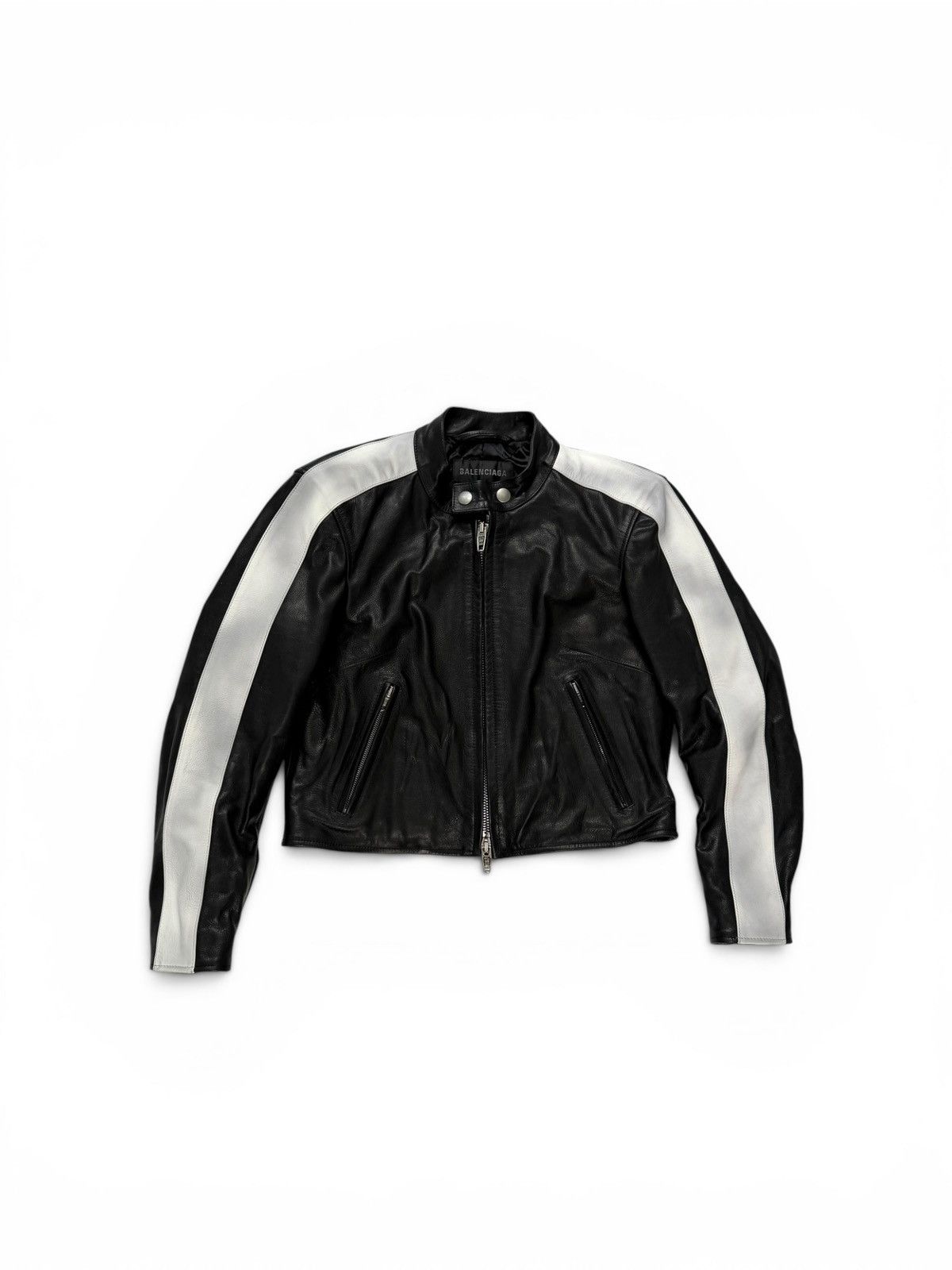 Balenciaga Balenciaga Shrunk Racer Jacket Black Leather Size M / US 6-8 / IT 42-44 - 1 Thumbnail