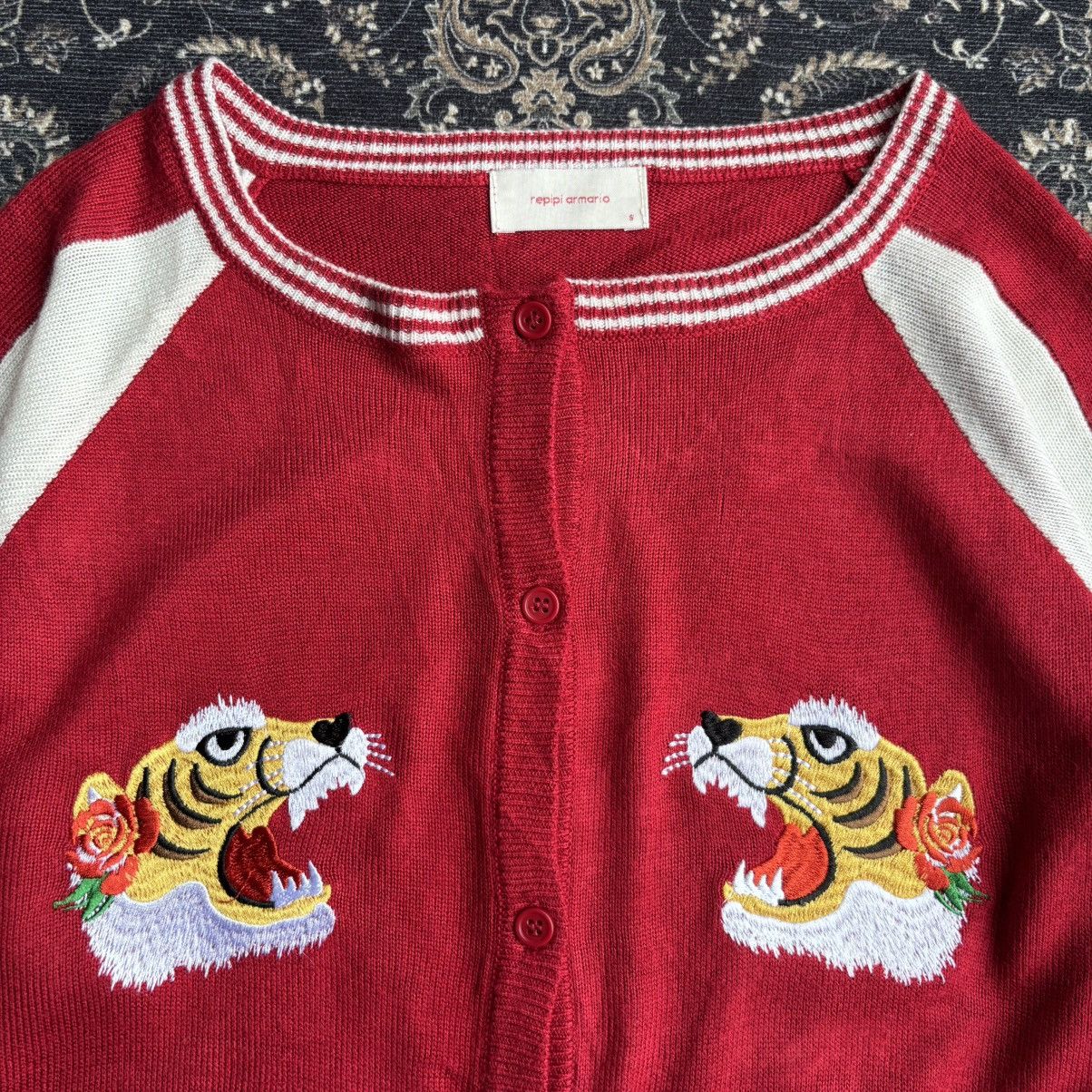 Japanese Brand Repipi Armario Japanese Tiger Sukajan Art Pattern Cardigan Size S / US 4 / IT 40 - 2 Thumbnail
