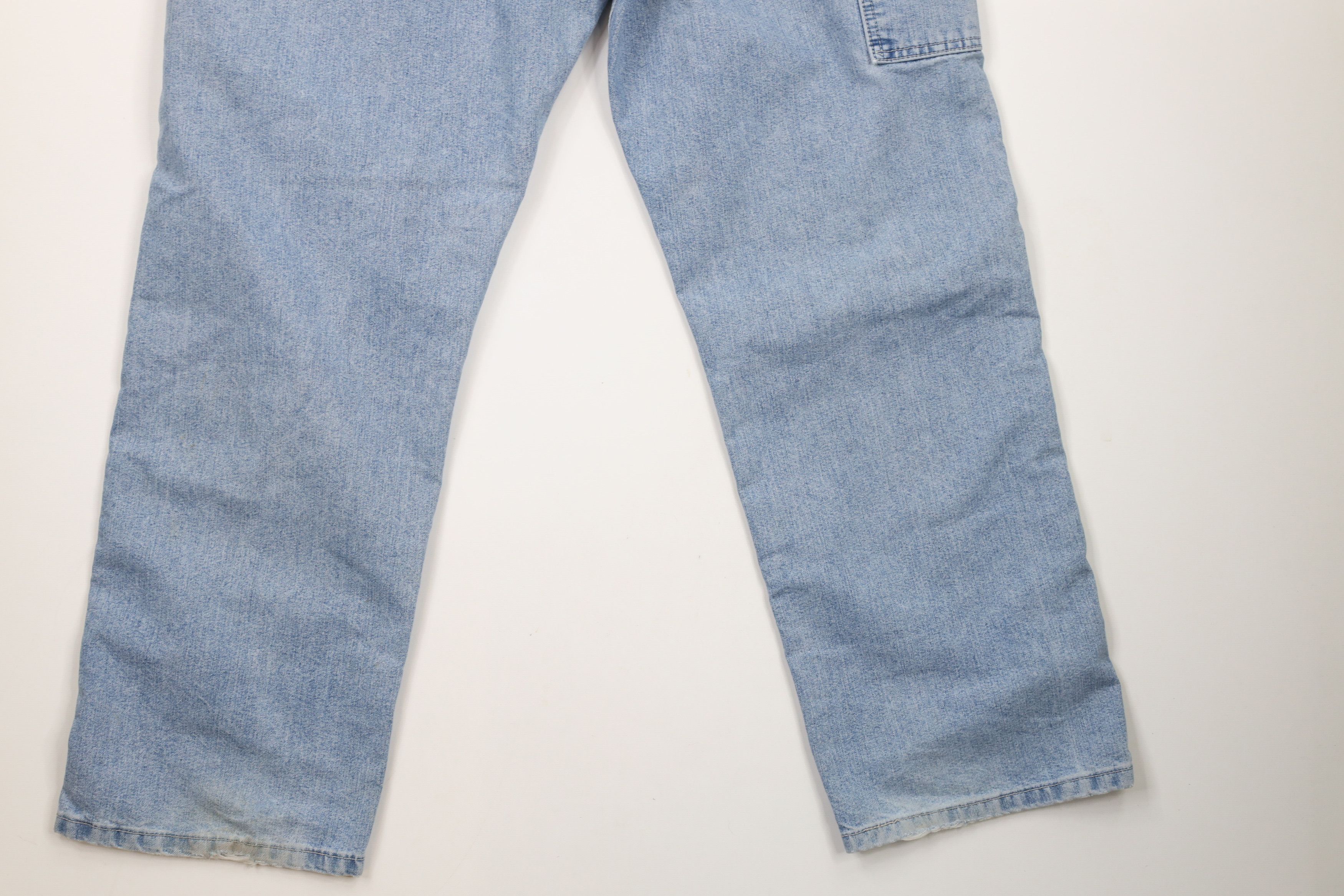 Lee × Vintage Vintage Lee Distressed Wide Leg Dungaree Denim Jeans Blue Size US 36 / EU 52 - 13 Thumbnail