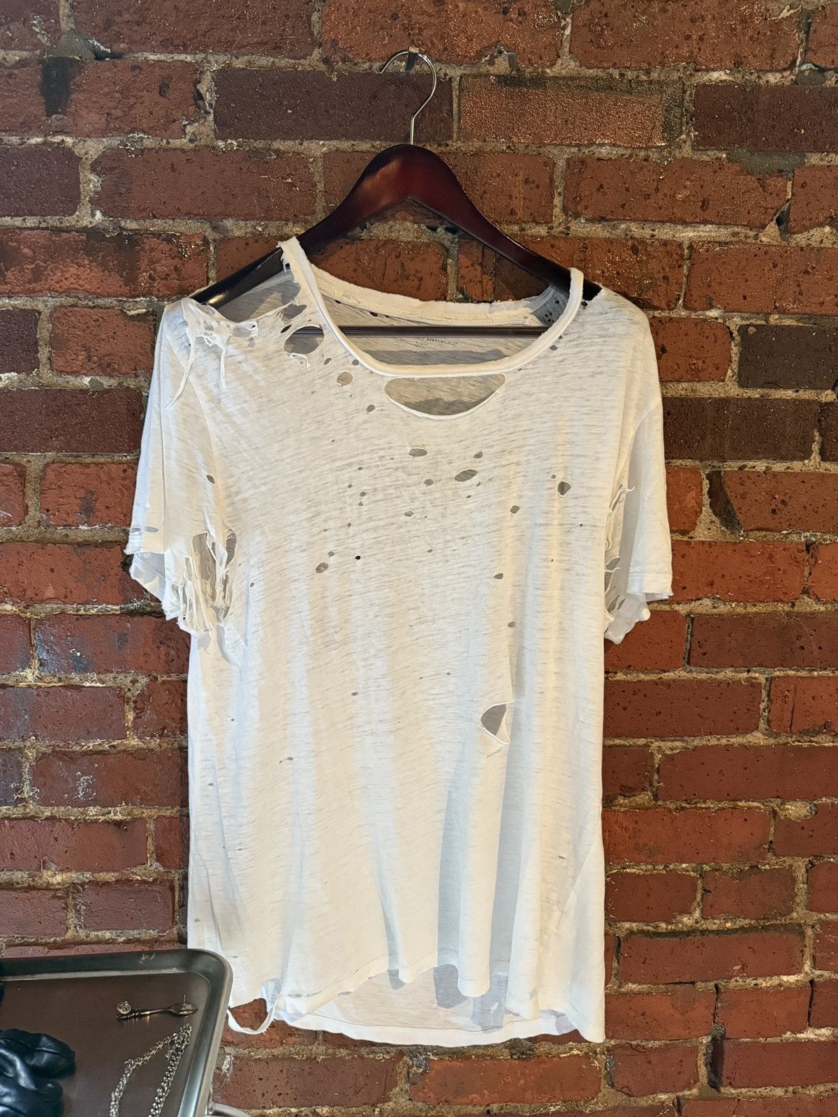Vintage THRASHED PAPER THIN vintage shirt Size US XL / EU 56 / 4 - 1 Thumbnail