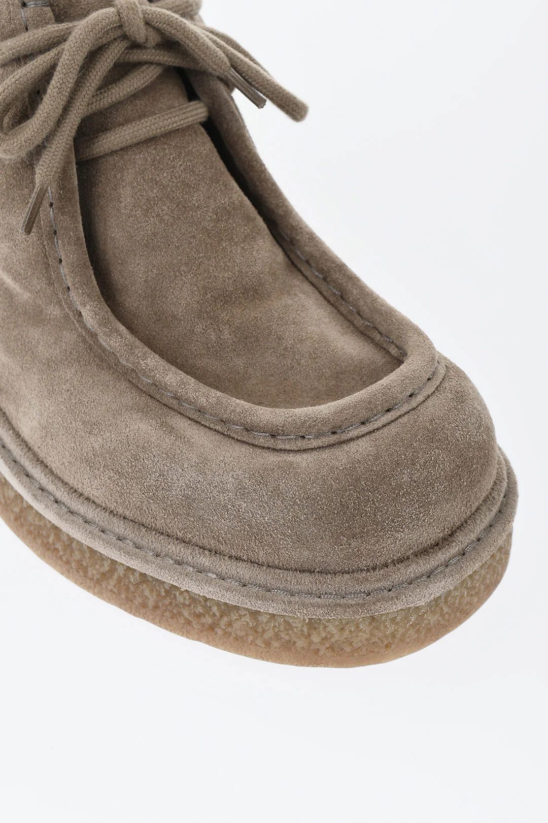 Bottega Veneta og1mm0426 Suede Lace-Up Ankle Boots in Beige Size US 12 / EU 45 - 4 Thumbnail