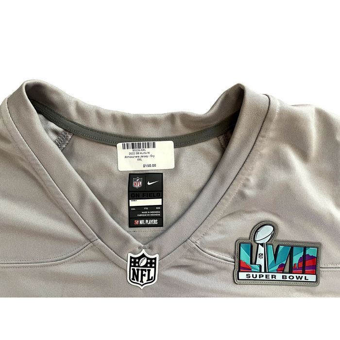 Men's Nike Jalen Hurts Black Philadelphia Eagles Super Bowl LVII Patch Fashion Game Jersey Size: Large