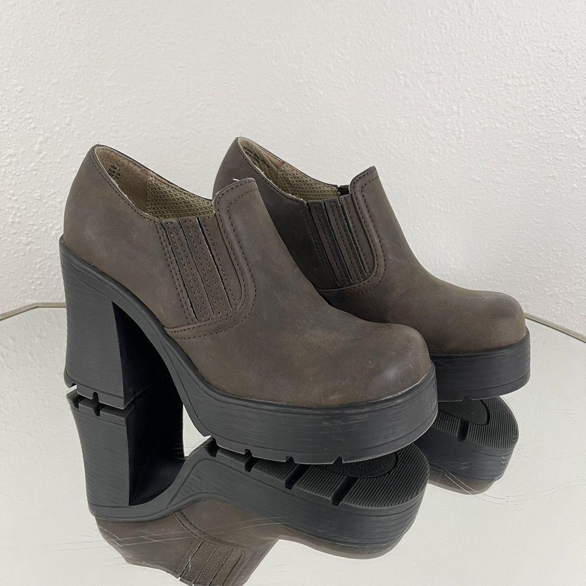 Other LOWER EAST SIDE Vintage Y2K Brown Platform Ankle Boot Size US 7 / IT 37 - 3 Thumbnail