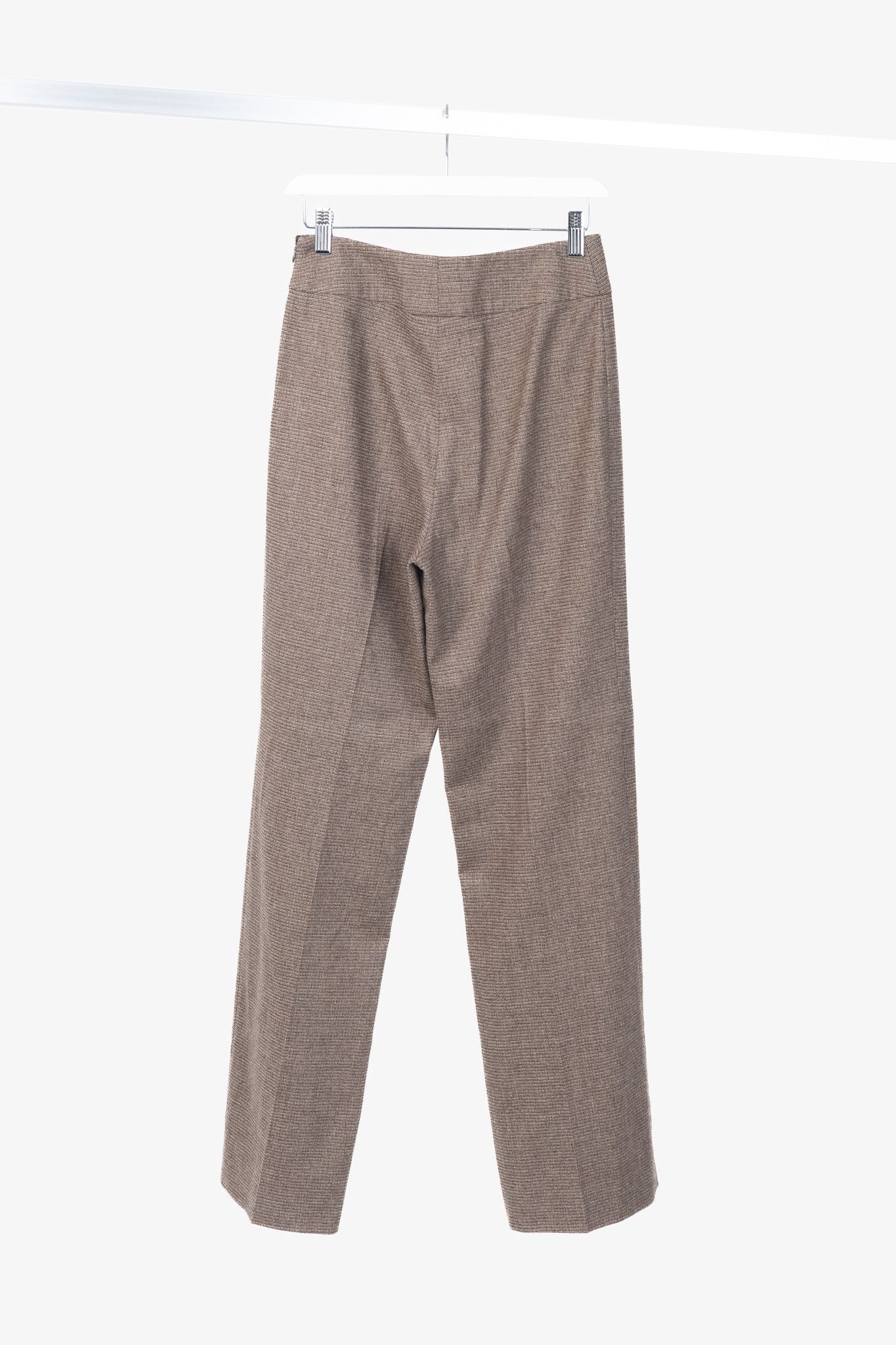 Etro Etro Brown Micro-Plaid Wool-Flannel Straight-Leg Trousers Size 27" / US 4 / IT 40 - 2 Thumbnail