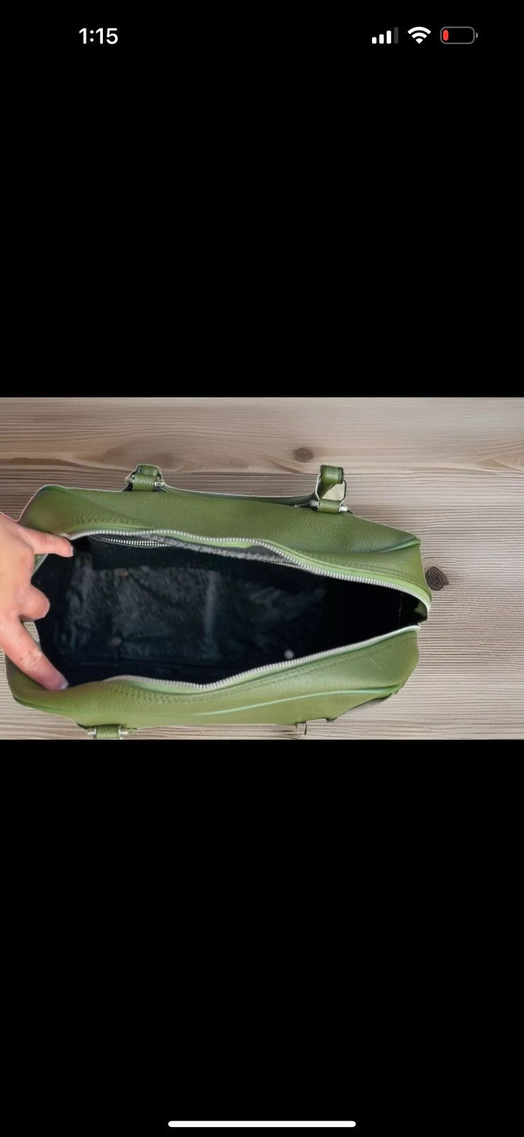 Vintage Vintage large leather avocado green handbag Size ONE SIZE - 4 Thumbnail