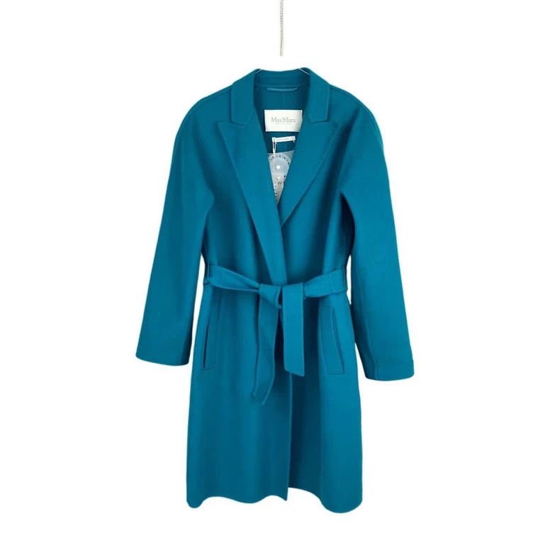 Max Mara Max Mara Wool Blue Suit Collar Belt Coat Size M / US 6-8 / IT 42-44 - 1 Thumbnail