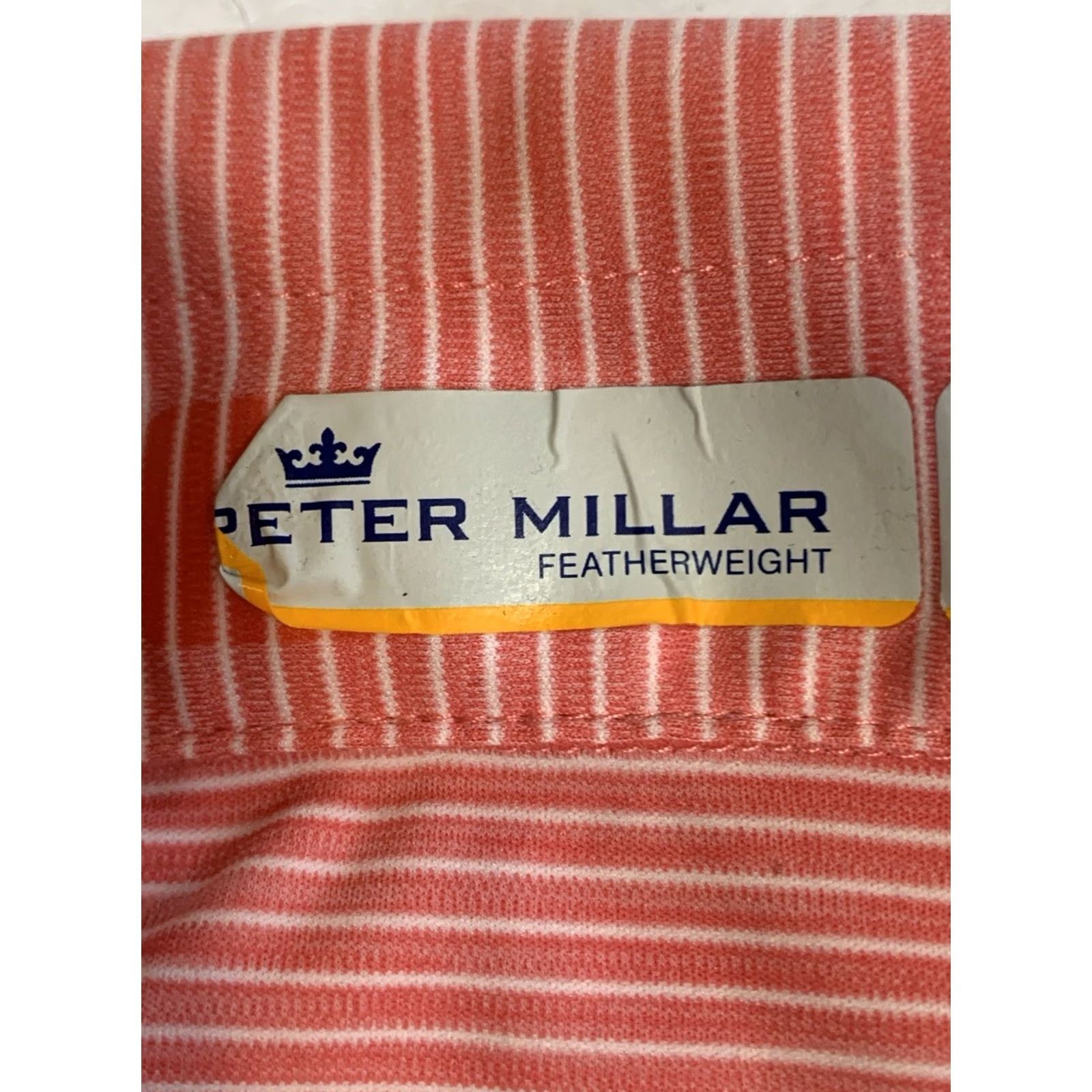 Peter Millar Peter Millar Featherweight Polo Mens Large Pink Striped Performance Golf Rugby Shirt Size US L / EU 52-54 / 3 - 4 Thumbnail