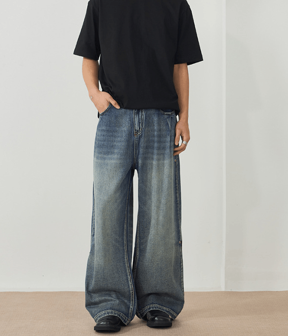 Japanese Brand × Jean Men's American retro loose distressed baggy jeans Size US 32 / EU 48 - 1 Thumbnail