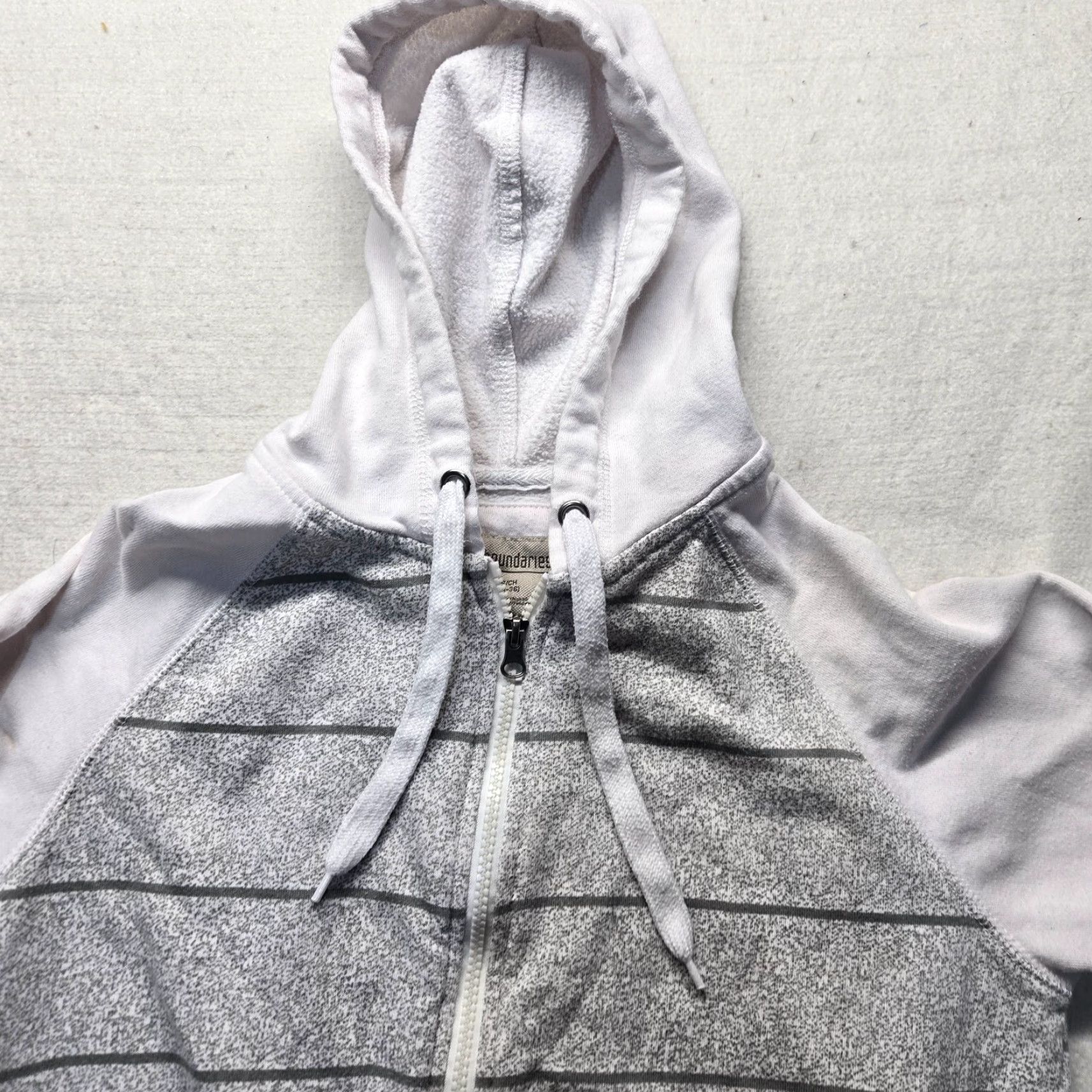 Vintage NO BOUNDARIES Plaid Hoodie Sweater Full Zip Adult Women S Small White Activewear Size S / US 4 / IT 40 - 2 Thumbnail