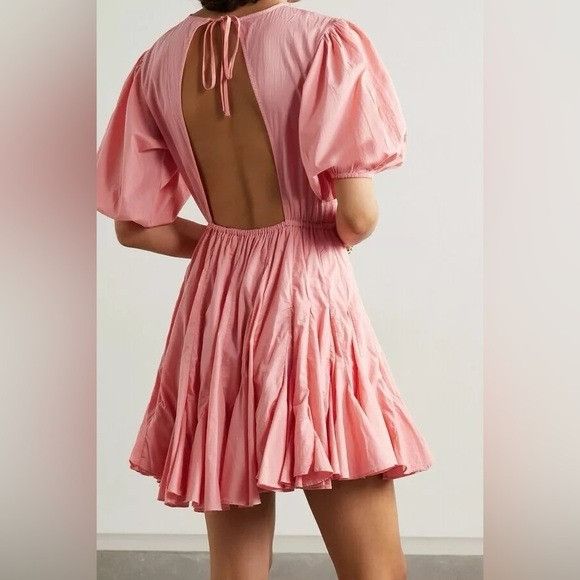 RHODE RHODE Molly Open Back Mini Pouf Sleeve Flared Trumpet Skirt Size S / US 4 / IT 40 - 4 Thumbnail