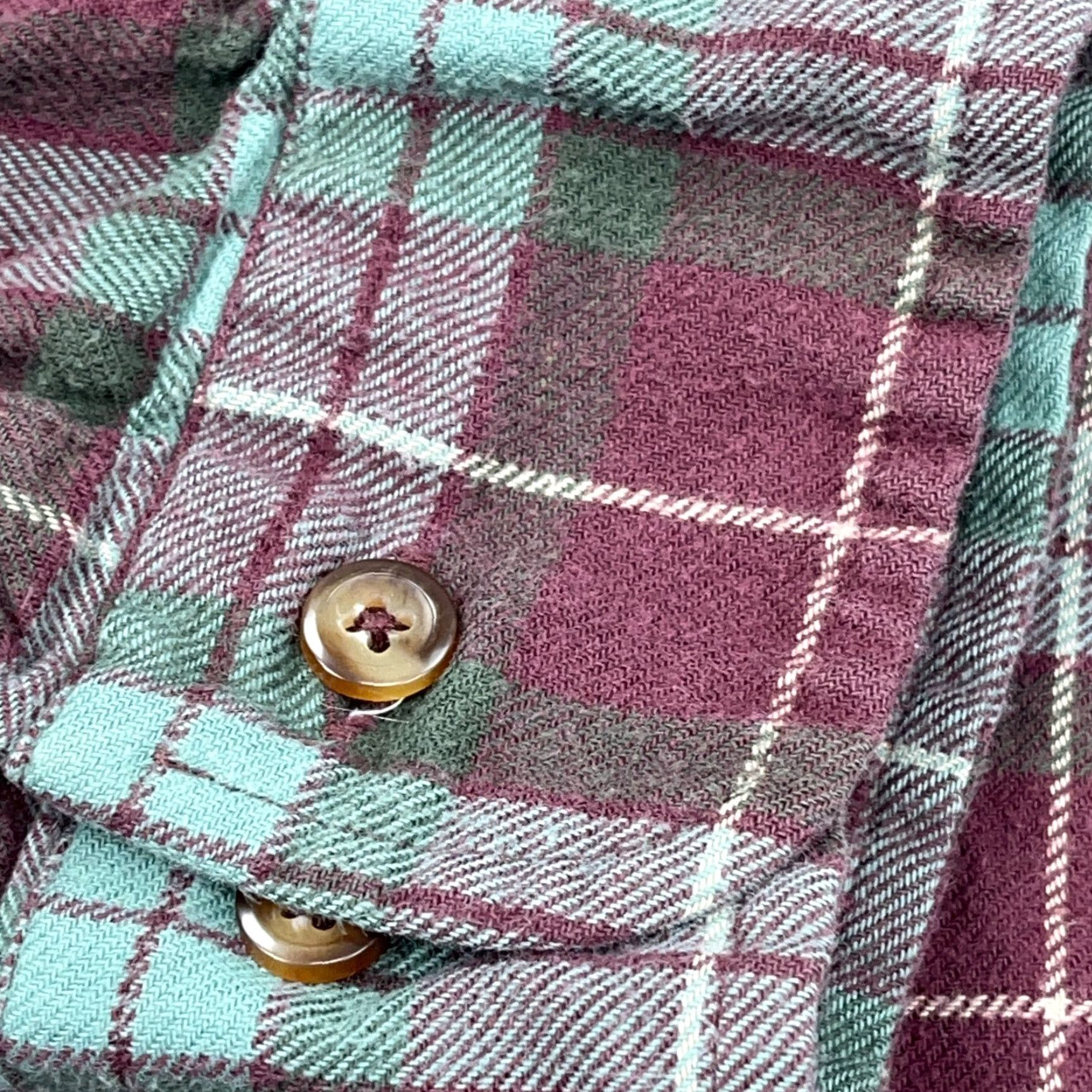 Brooks Brothers Brooks Brothers Button-Front Flannel Shirt Men L Plaid Purple Green 346 Dress Patterned Button-Up Casual Modern Preppy Regulares Size 42R - 3 Thumbnail
