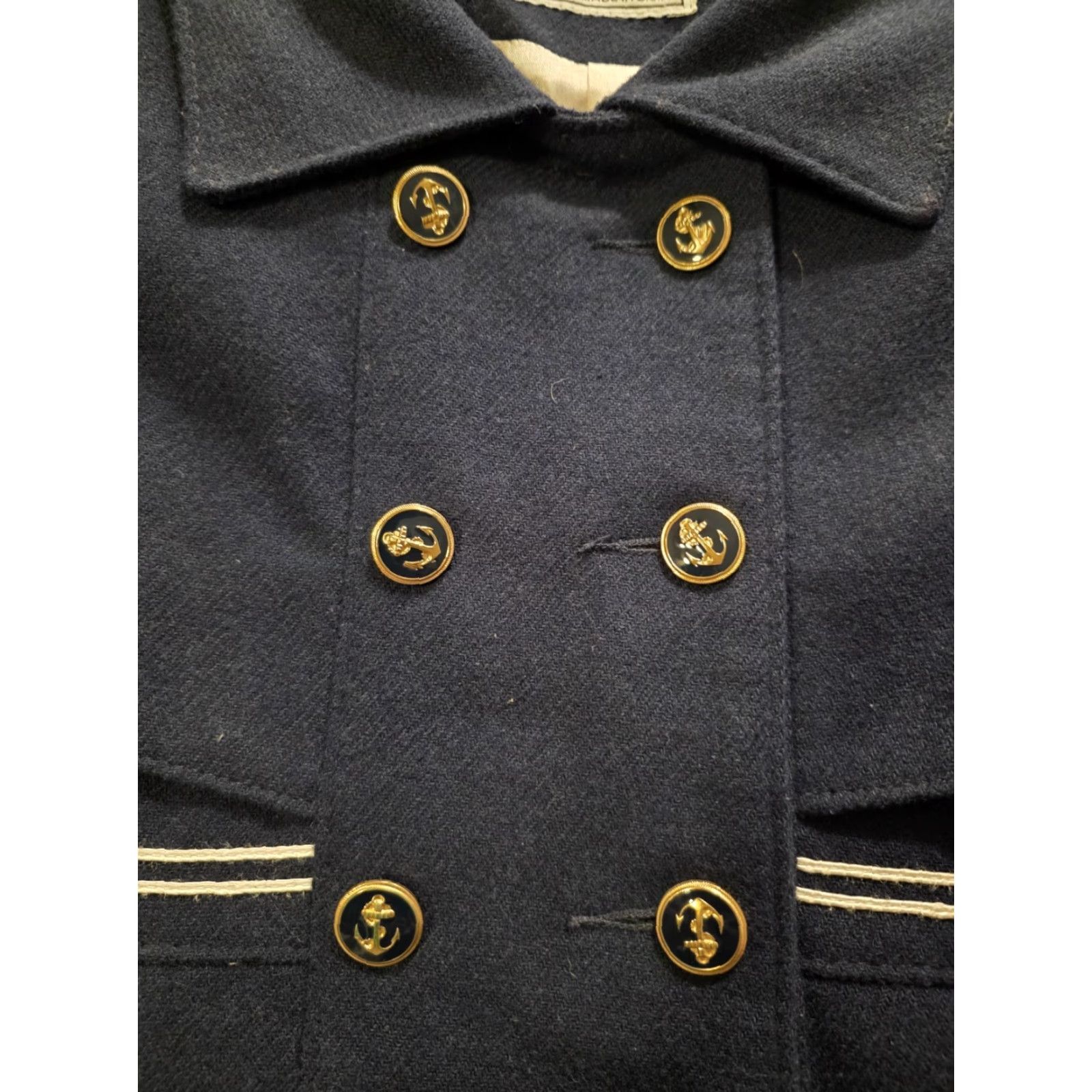 Vintage VINTAGE Rothschild Little Girls Wool Naval Coat Blue USA Union Made Size 6 EUC Size US S / EU 44-46 / 1 - 4 Thumbnail