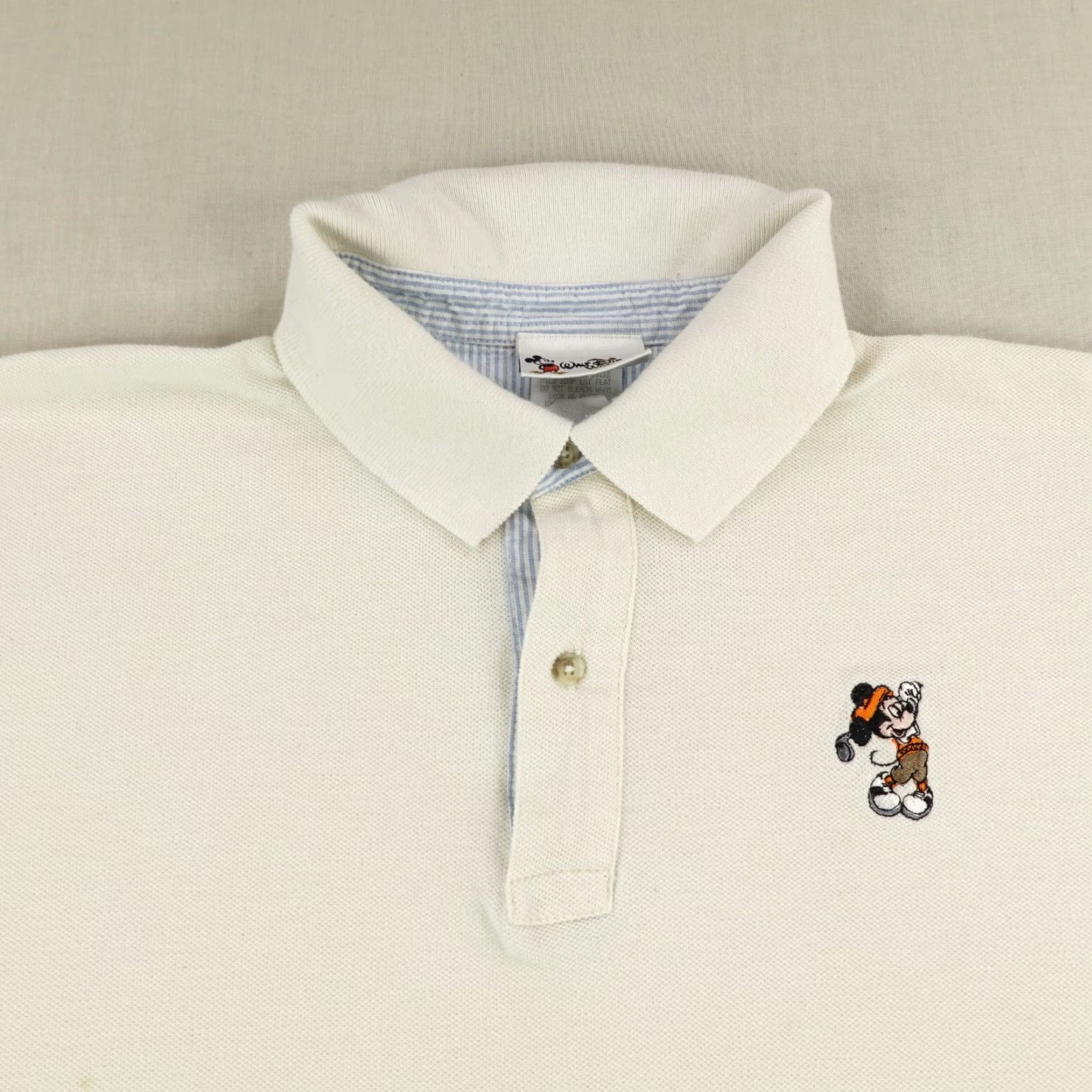 Disney VINTAGE Disney Polo Shirt Men Large Short Sleeve Cotton Mickey Mouse 90s White Disneyland Size US L / EU 52-54 / 3 - 2 Thumbnail