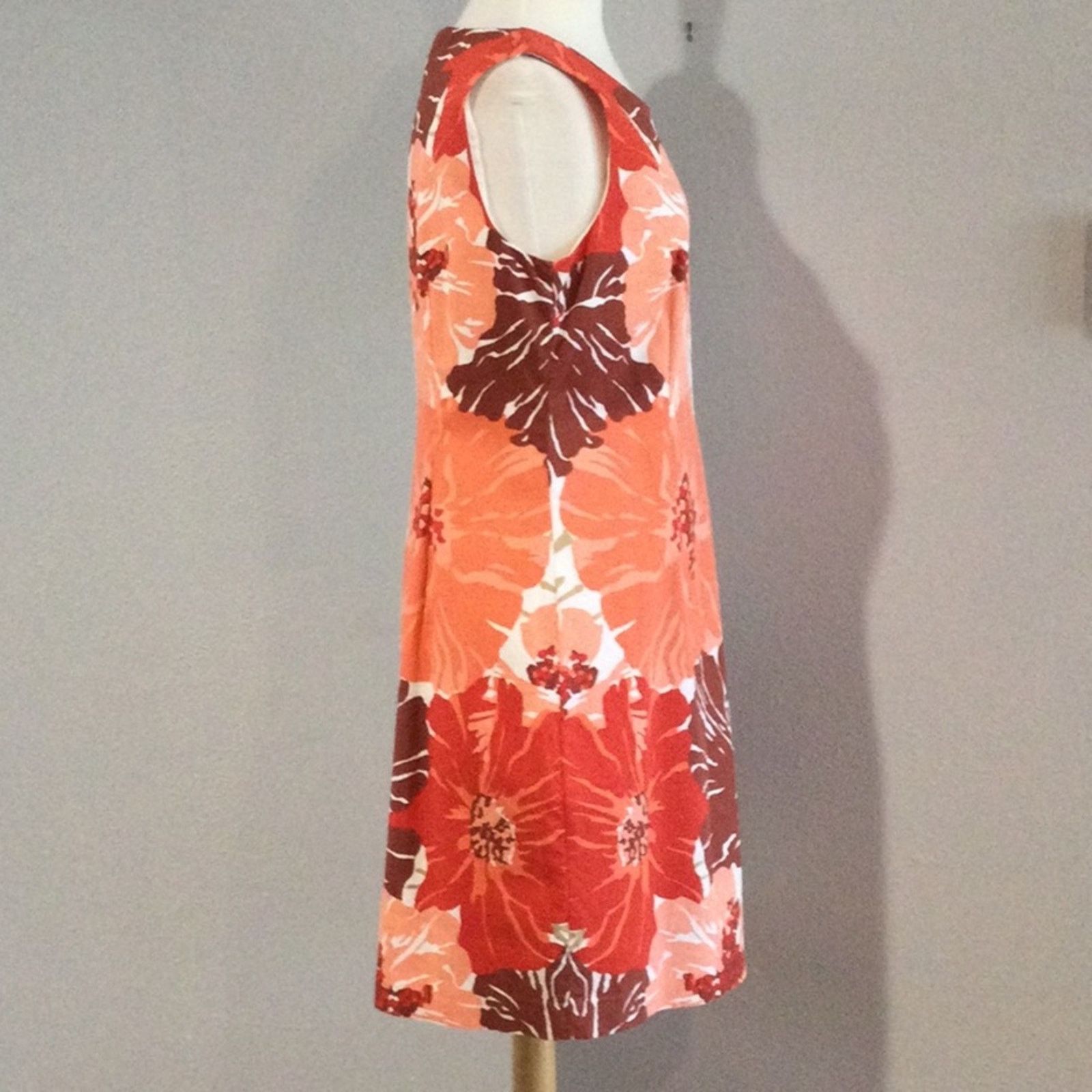 Other Talbots Lined White/Floral Midi Shift Dress Size 12 Size XL / US 12-14 / IT 48-50 - 4 Thumbnail