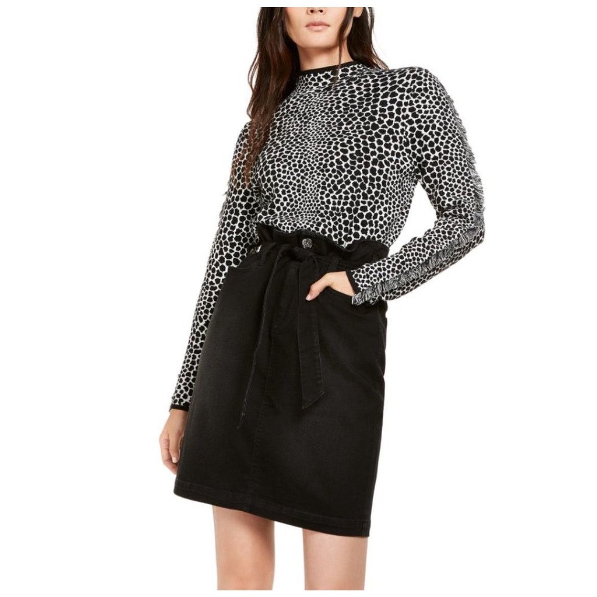 Other INC International Concepts Fringe-Trim Jaquard Sweater Size L / US 10 / IT 46 - 1 Thumbnail