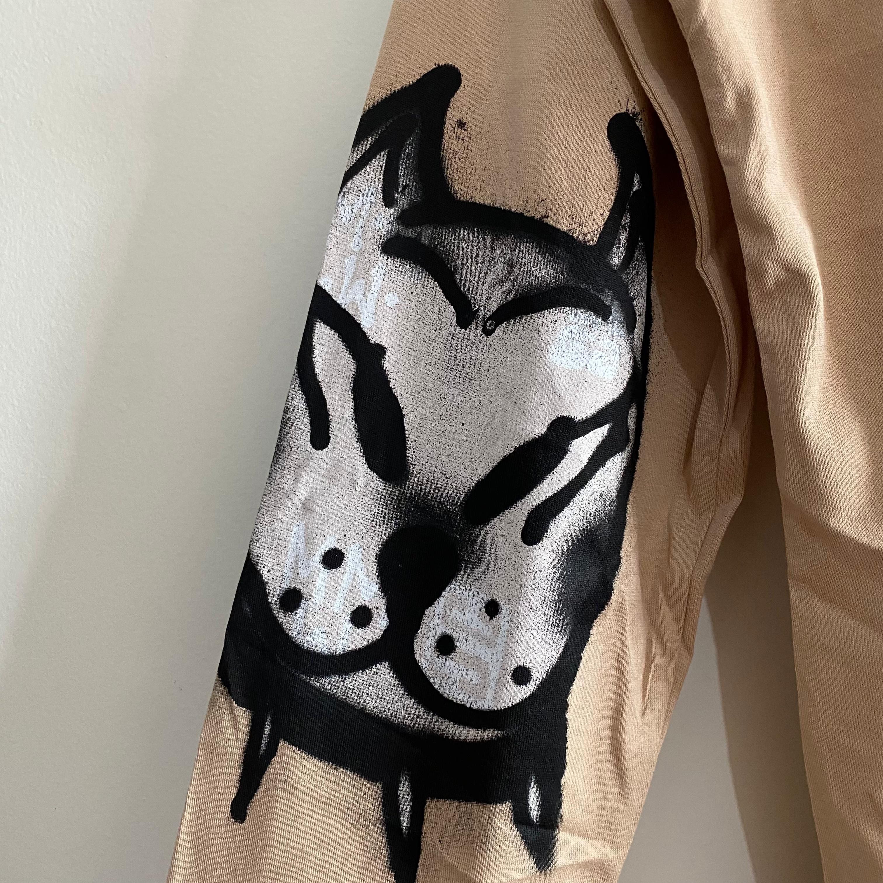 Givenchy x Chito Beige Grafitti Dog 4G Logo Long Sleeve T-Shirt Size US M / EU 48-50 / 2 - 6 Thumbnail