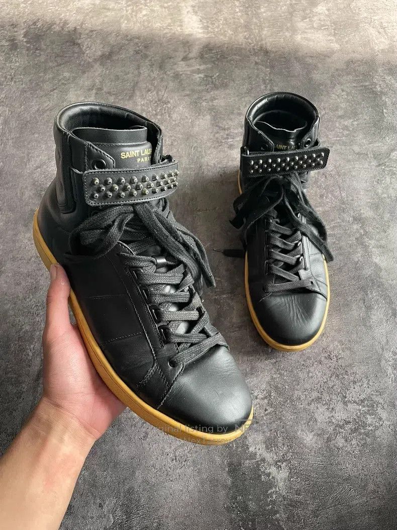 Saint Laurent Paris High-Top Bullet Studs Magic Patch All-