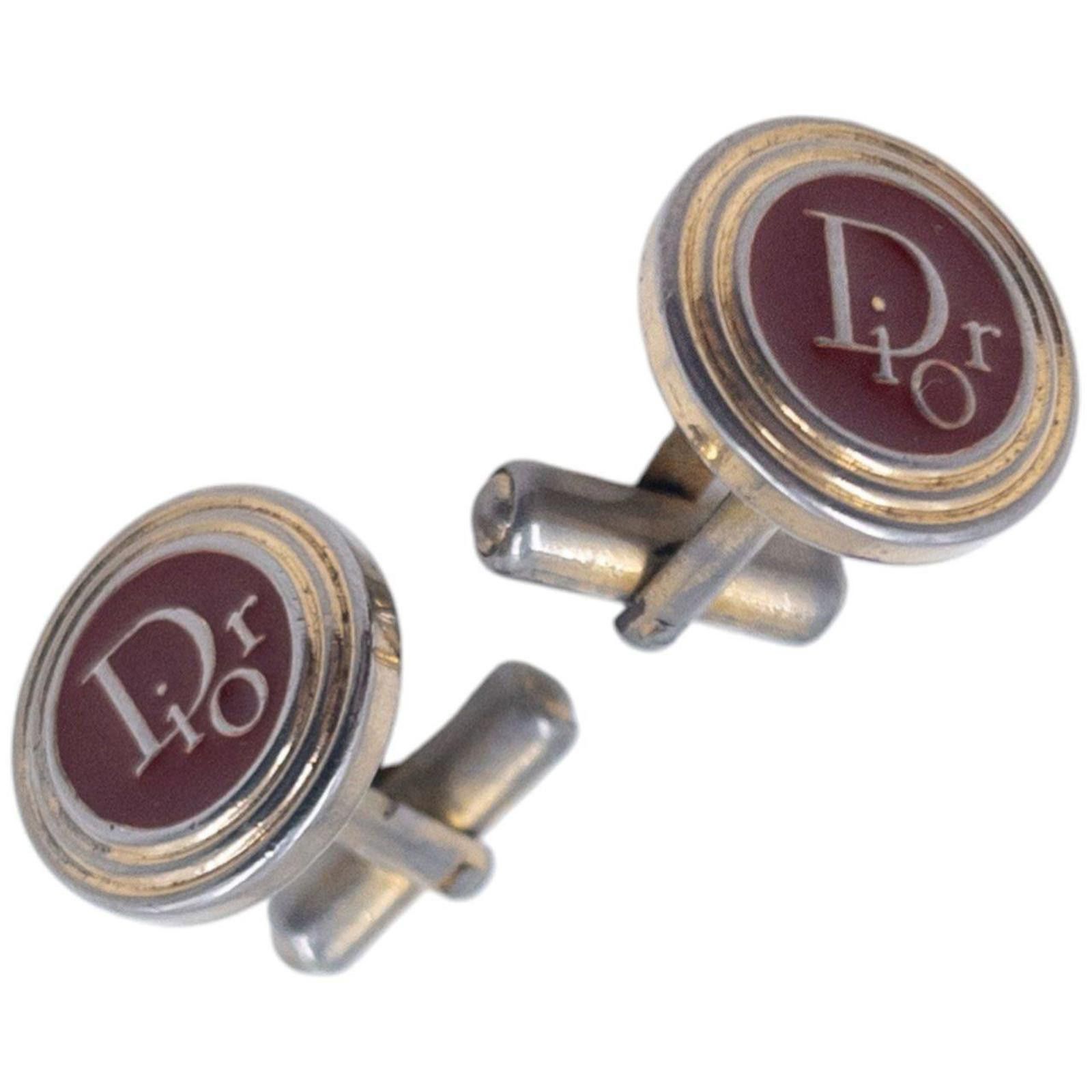 Dior Vintage 90s Dior Embossed Cufflinks Size ONE SIZE - 1 Thumbnail