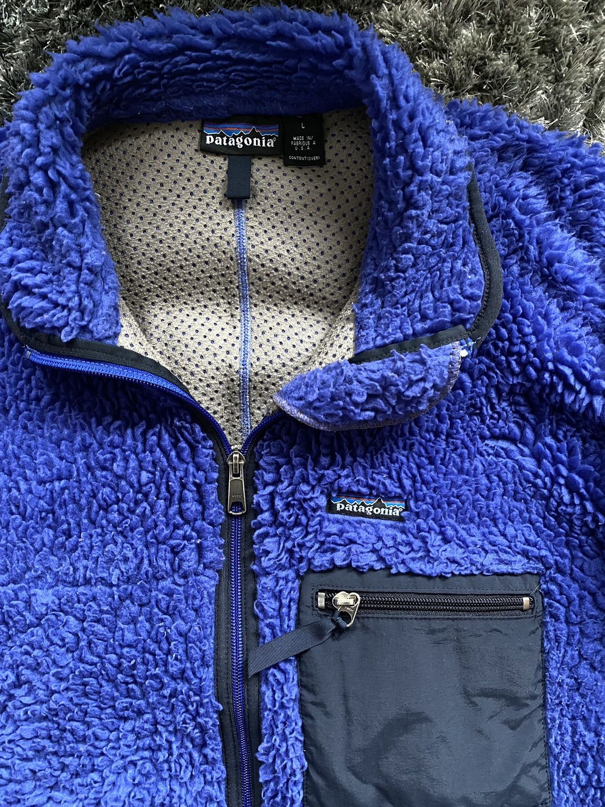 Patagonia Rare 2001 Blue Patagonia Jacket X Deep Pile Sherpa Fleece Size US L / EU 52-54 / 3 - 2 Thumbnail