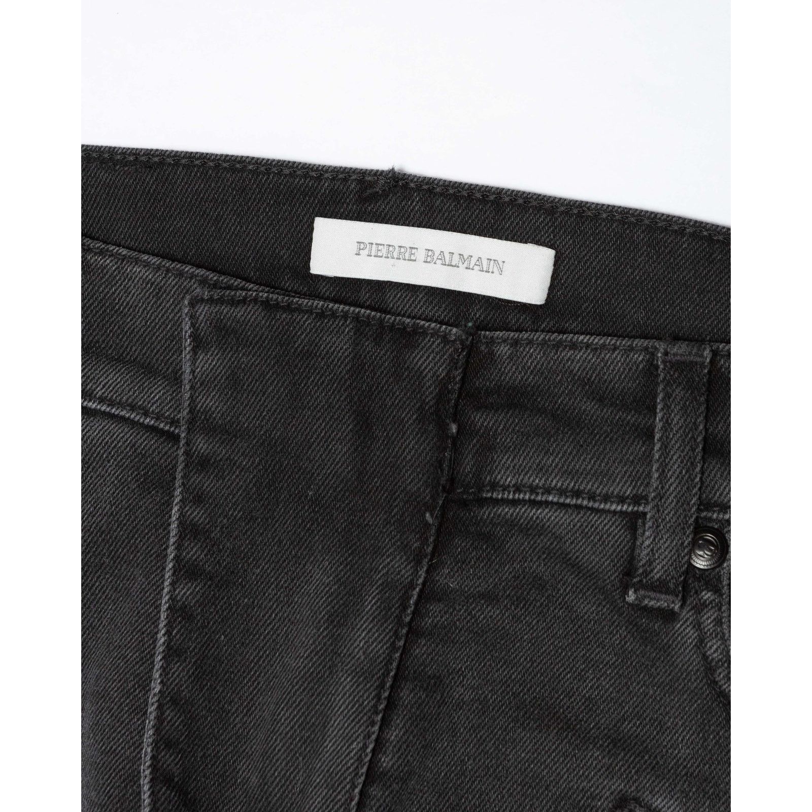 Pierre Balmain Pierre Balmain Biker Moto Denim Black Faded Jeans Size US 31 - 4 Thumbnail